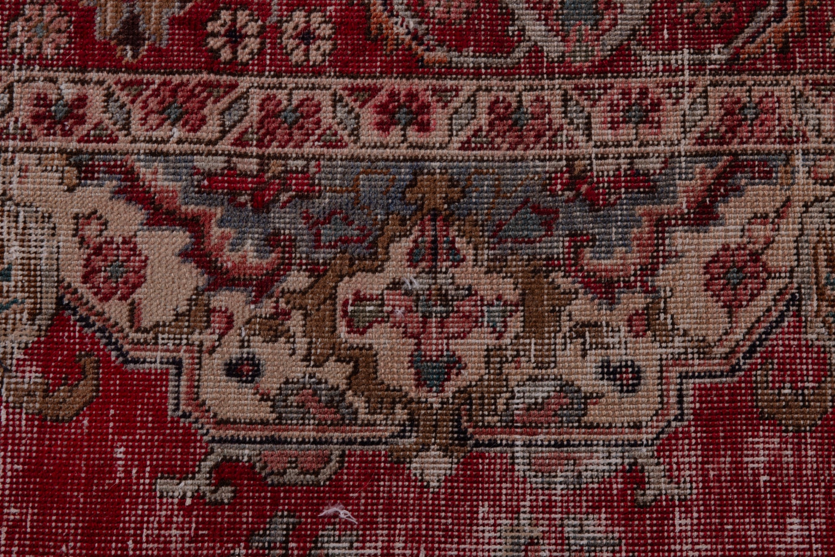 Persian Tabriz accent rug in burgundy and faded red, view 11 of 16