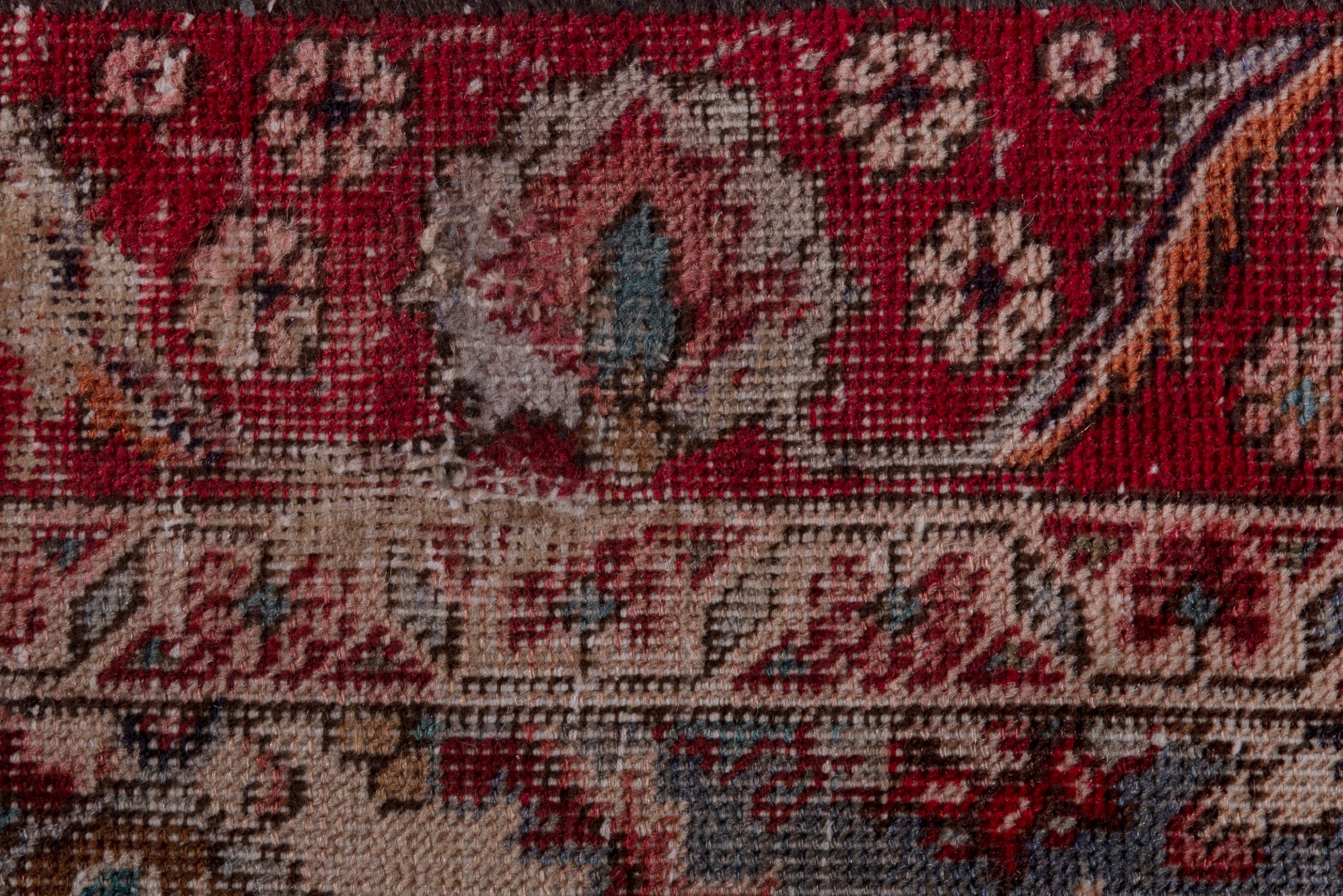 Persian Tabriz accent rug in burgundy and faded red, view 12 of 16