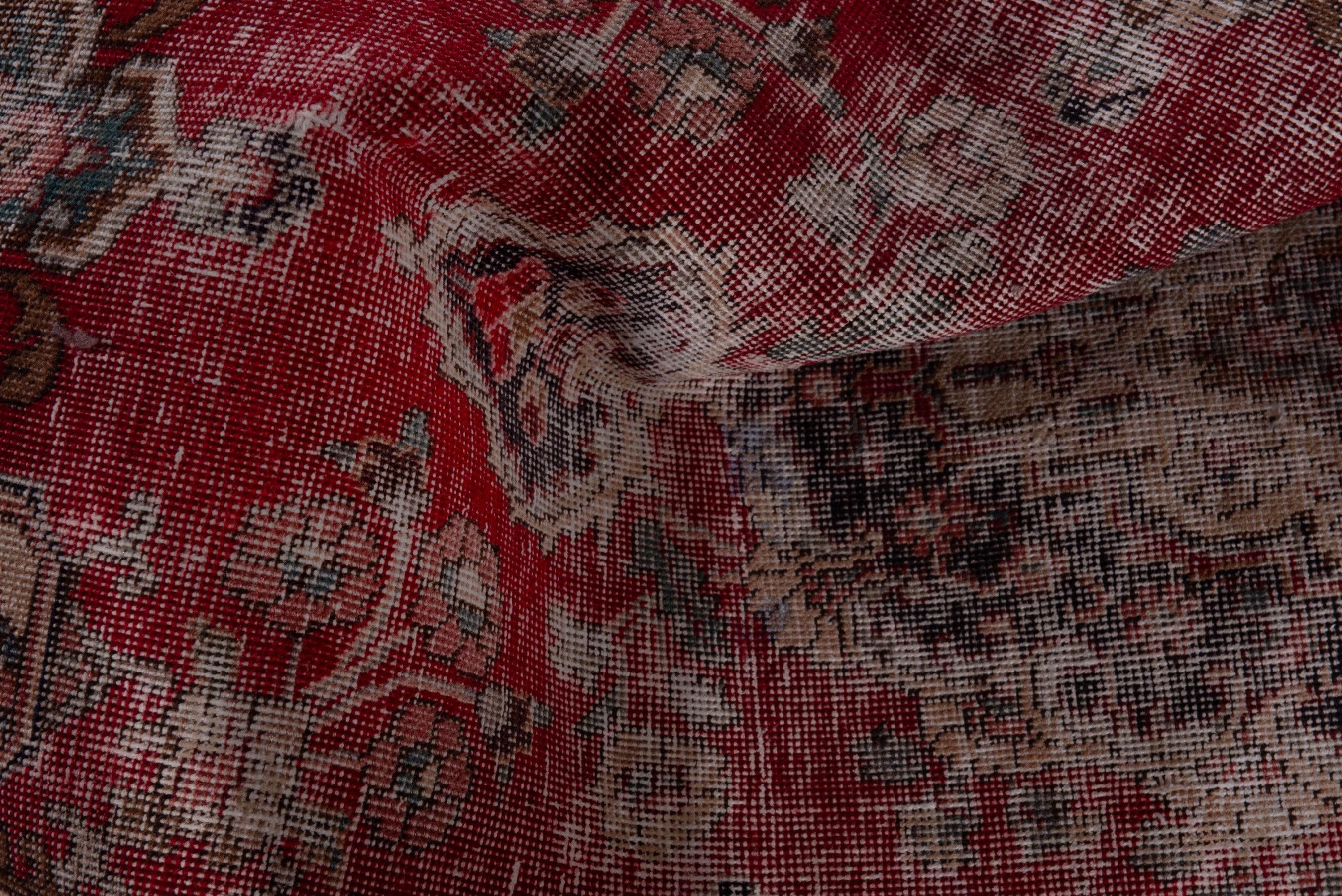 Persian Tabriz accent rug in burgundy and faded red, view 14 of 16