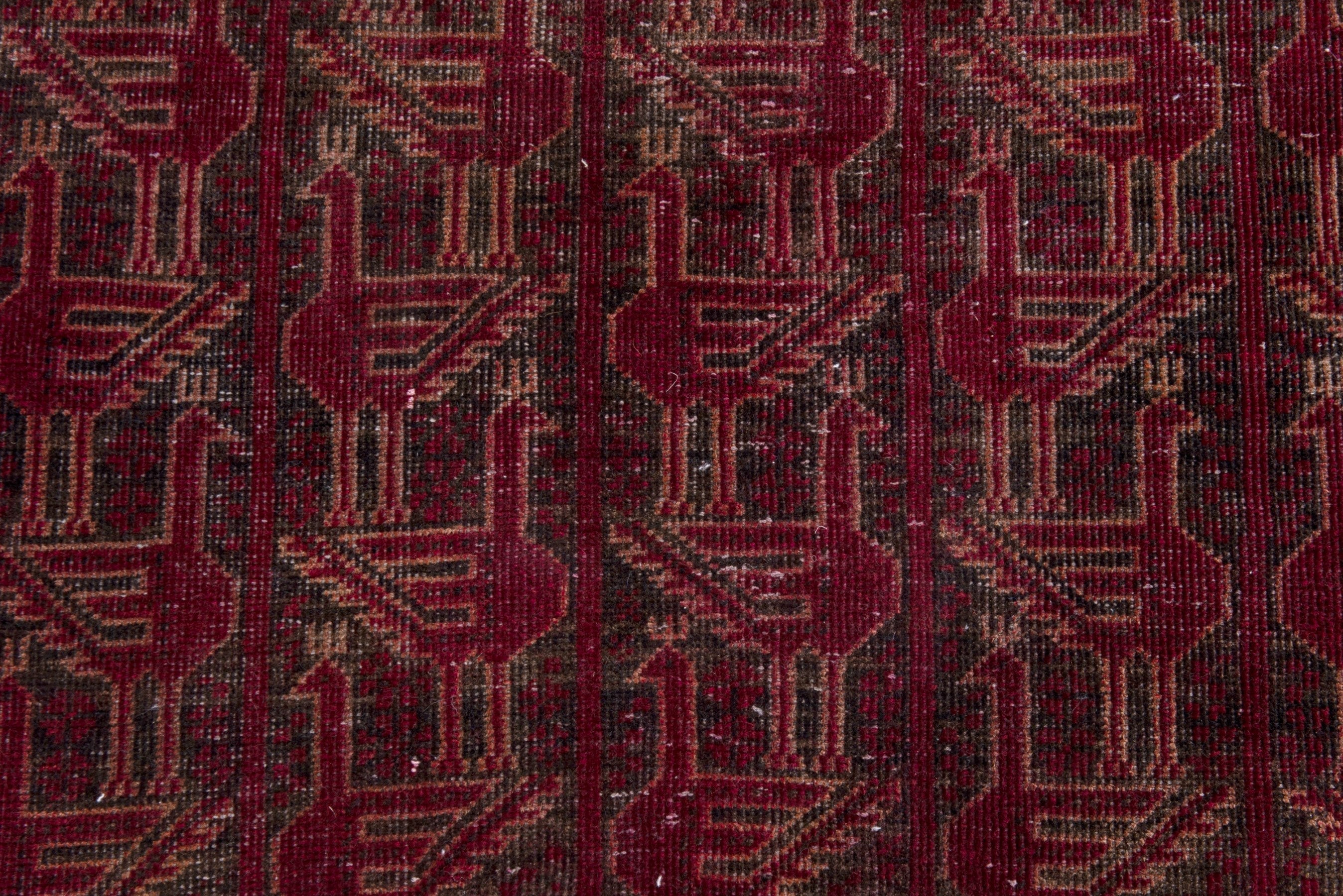 Persian Baluch accent rug in burgundy and faded red, view 10 of 17