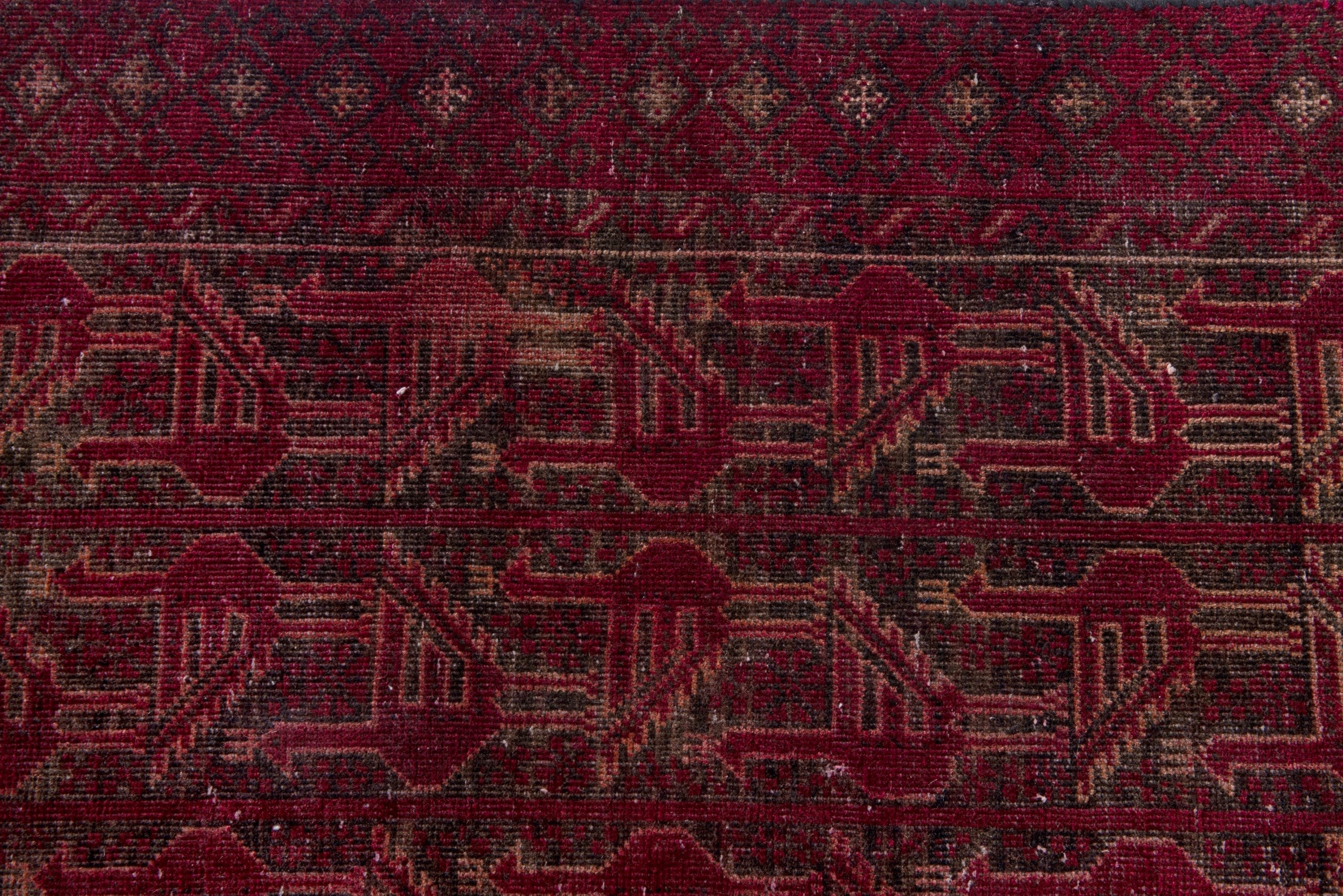 Persian Baluch accent rug in burgundy and faded red, view 12 of 17