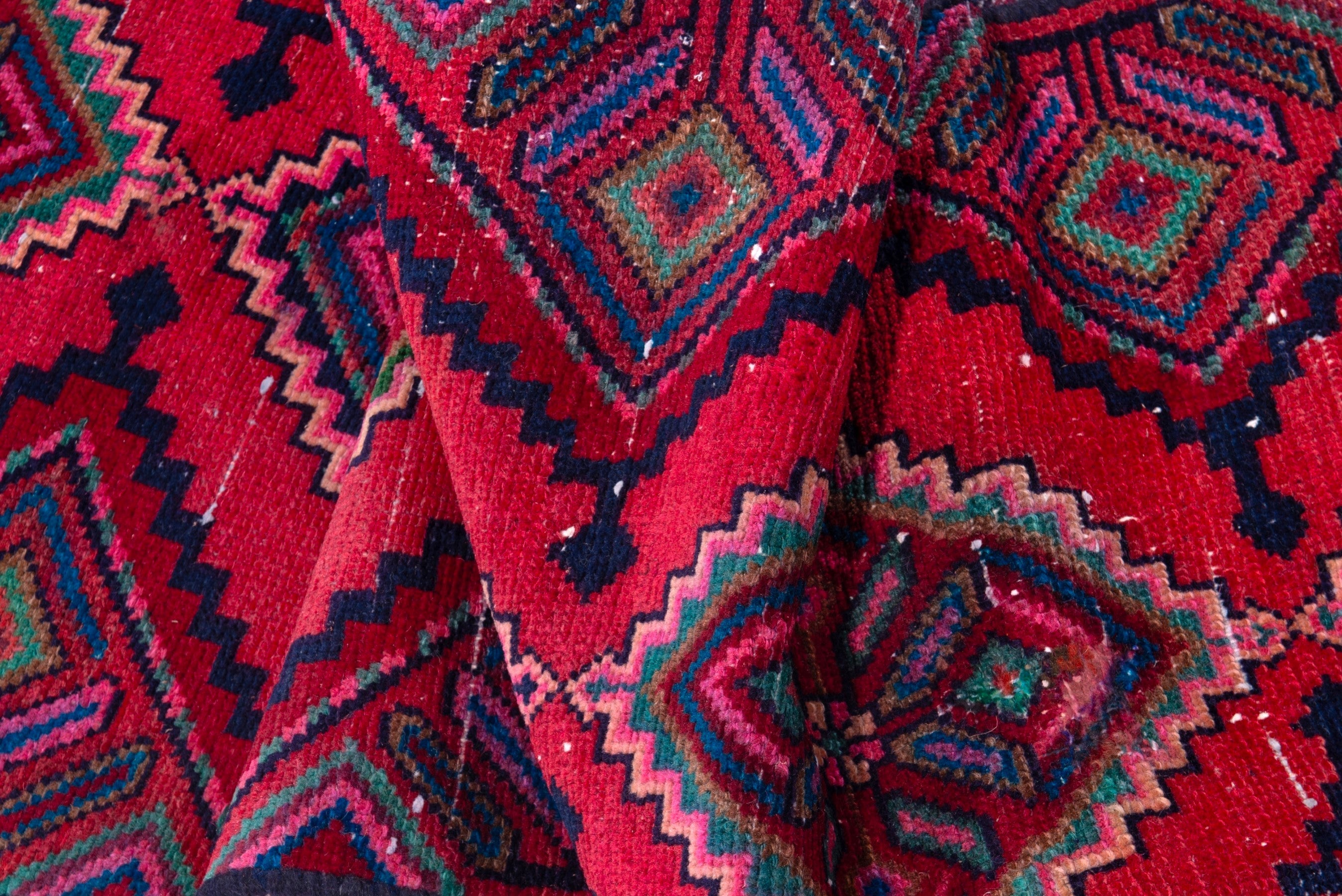 Persian Hamedan runner rug in burgundy and deep red, view 16 of 18