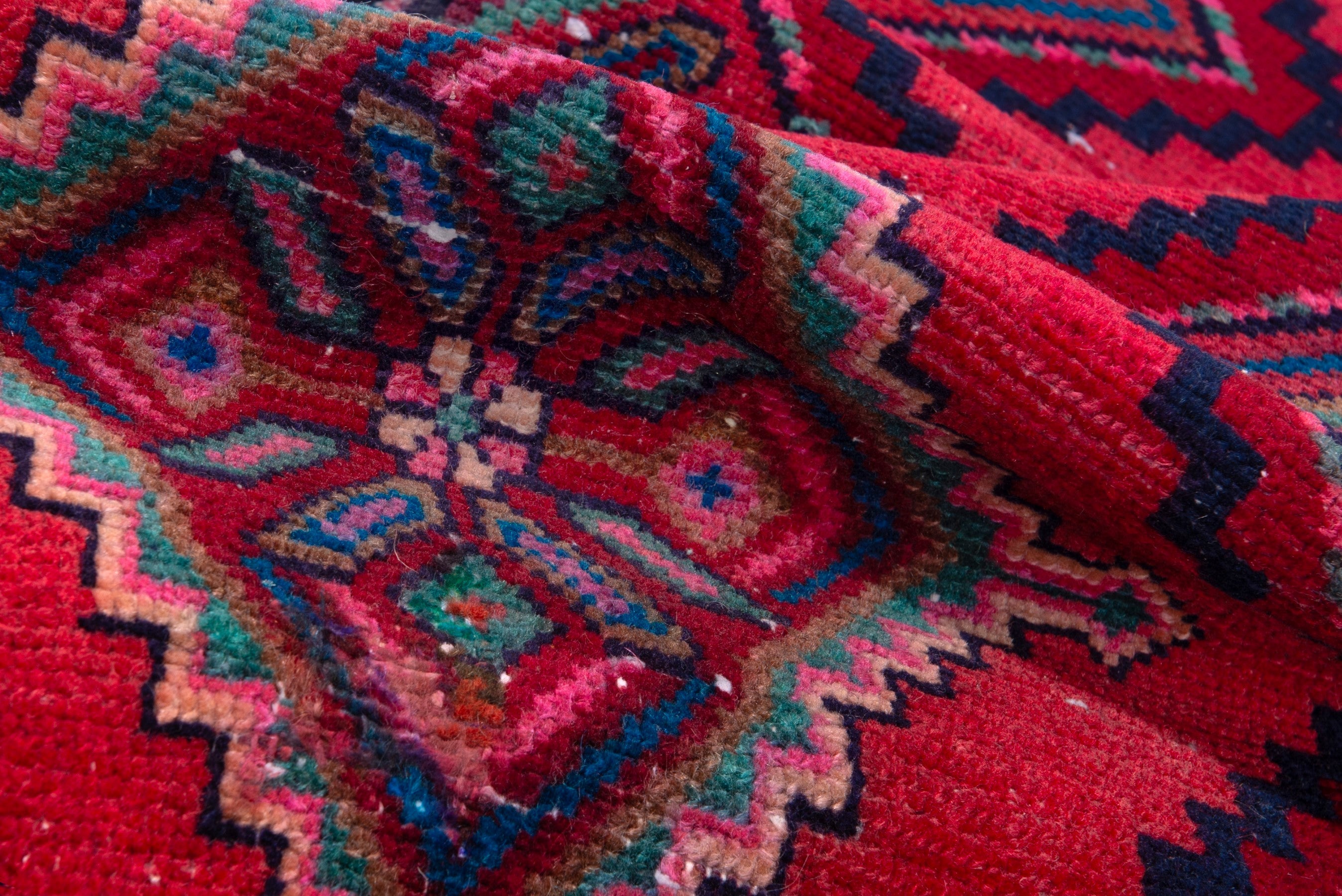 Persian Hamedan runner rug in burgundy and deep red, view 17 of 18