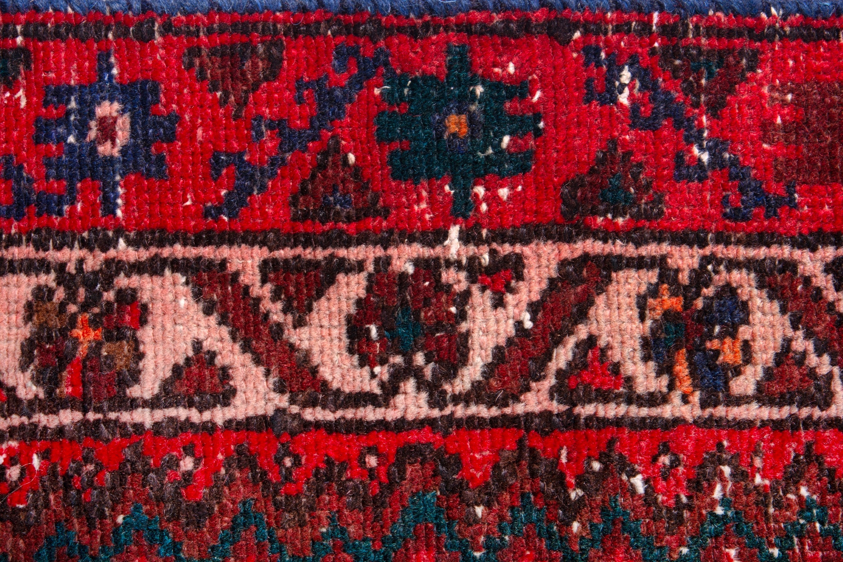 Persian Zanjan runner rug in burgundy and deep red, view 10 of 17
