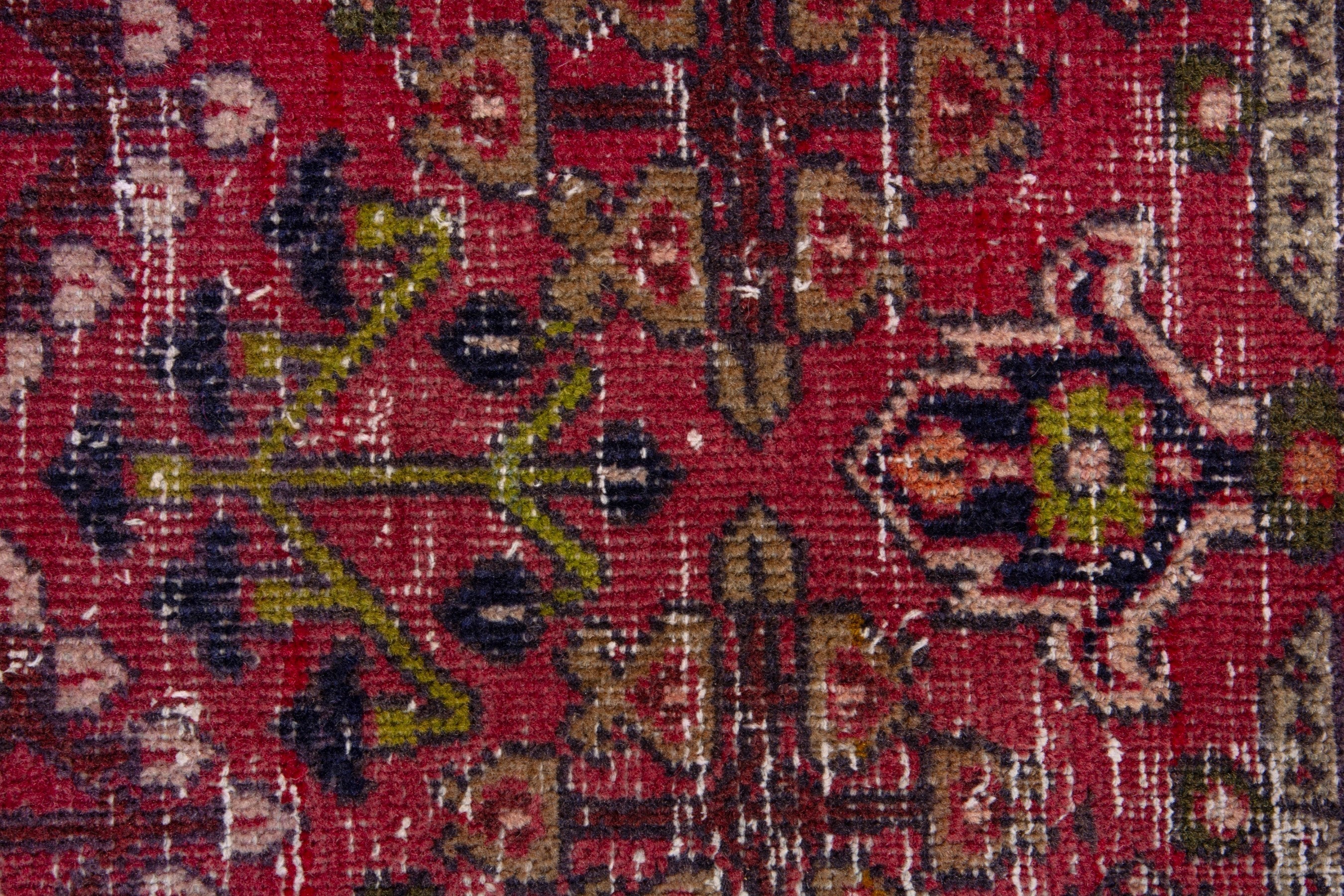 Persian Joshaghan area rug in deep red and burgundy, view 13 of 19