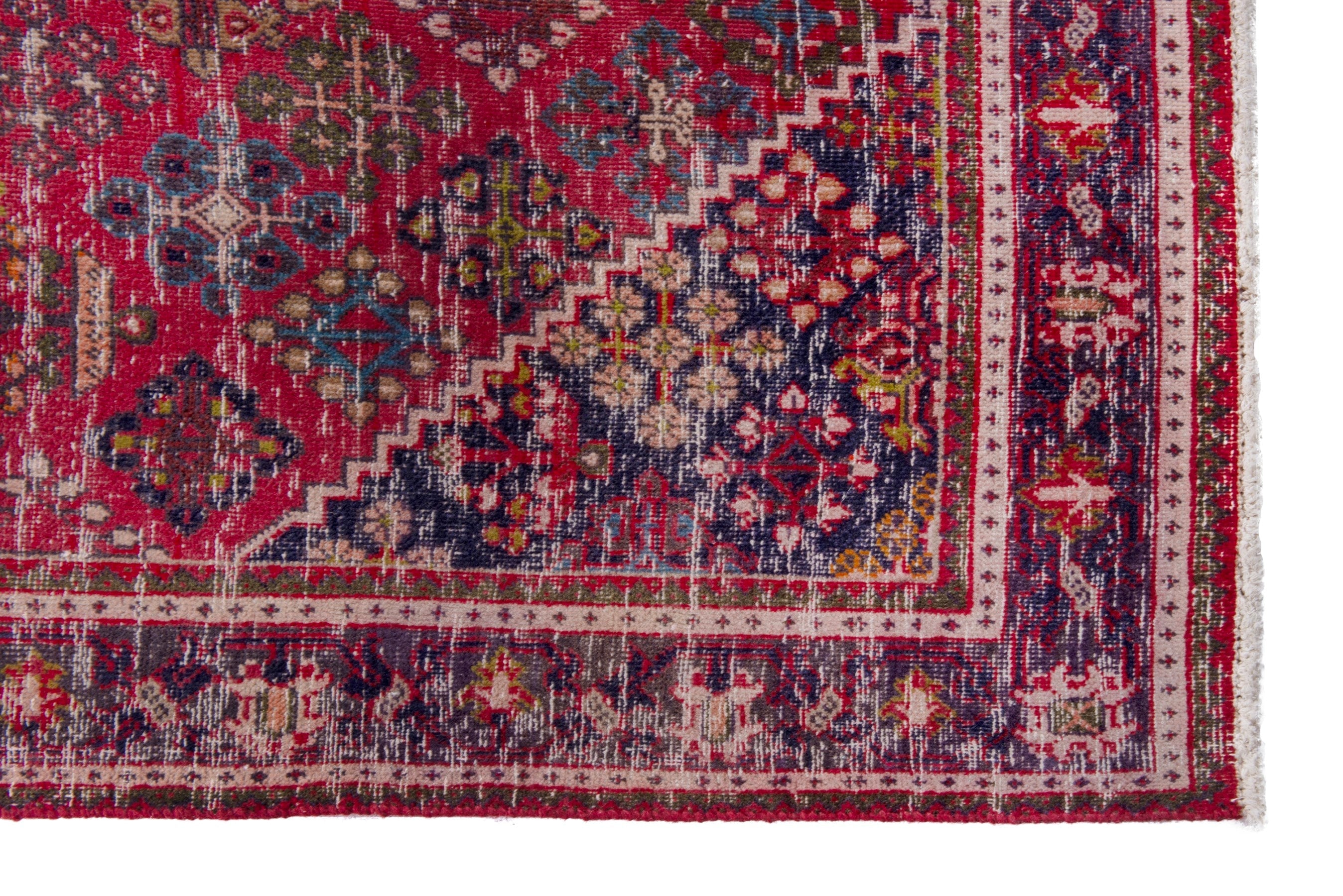 Persian Joshaghan area rug in deep red and burgundy, view 5 of 19