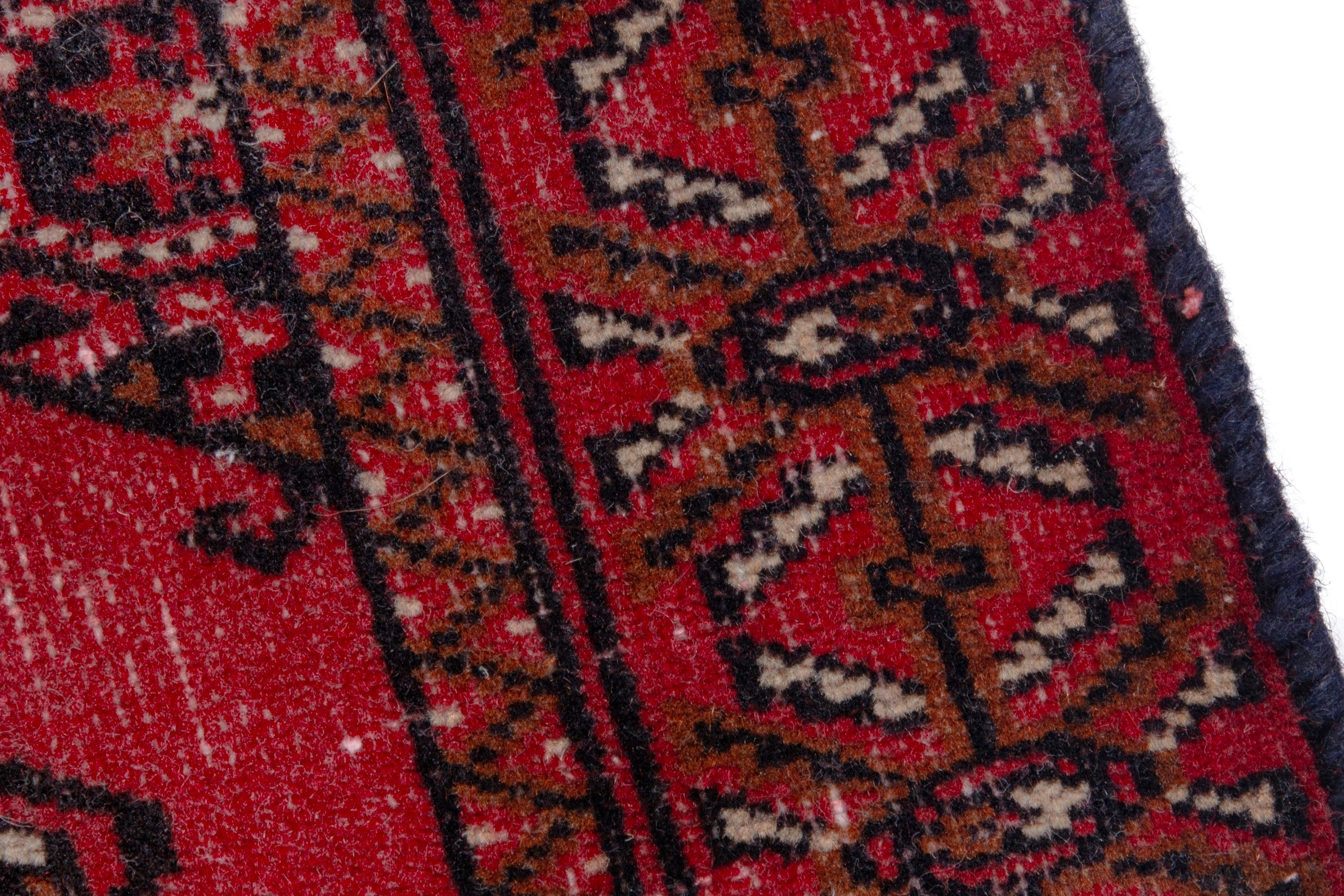 Persian Torkaman accent rug in burgundy and dark brown, view 7 of 18