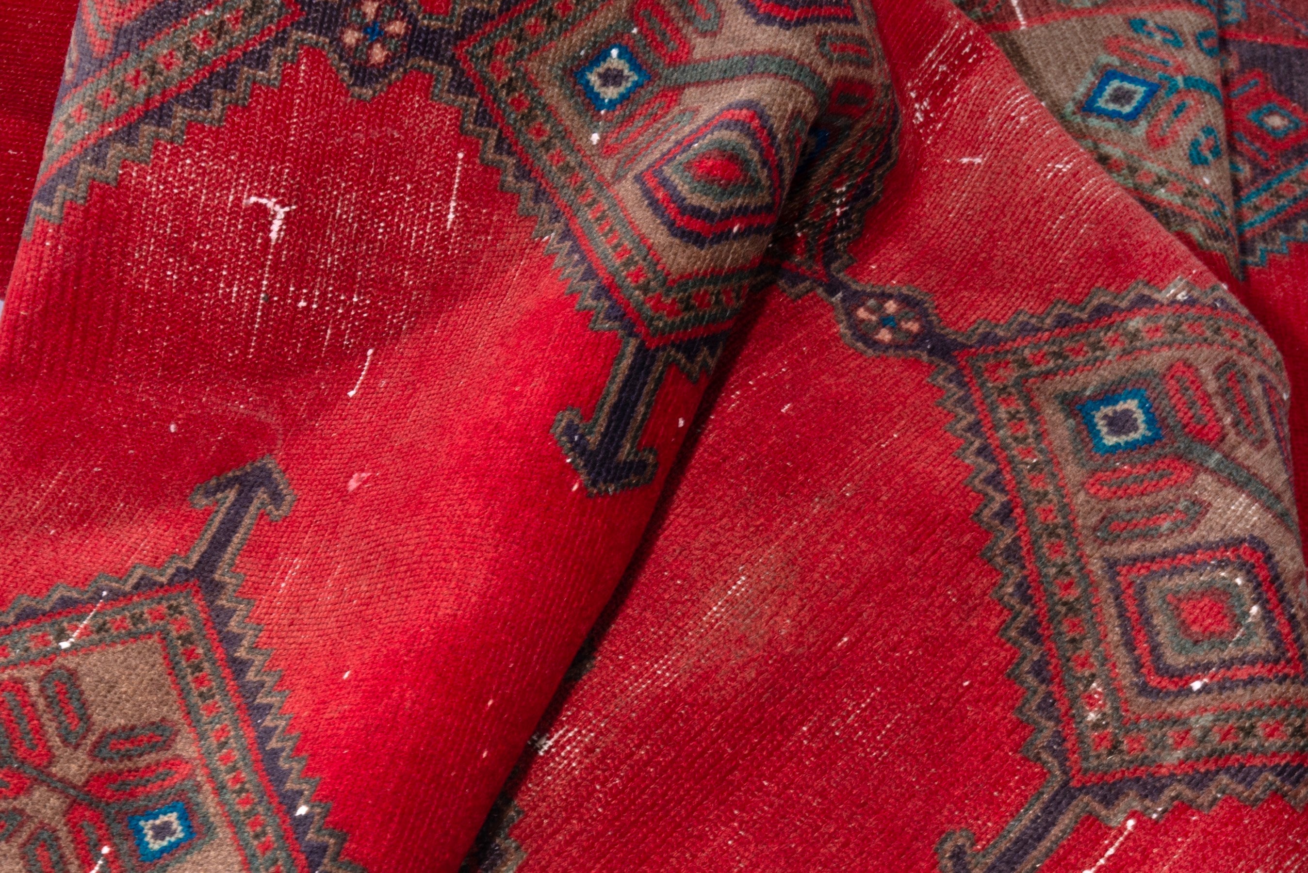Persian Hamedan area rug in deep red and dark brown, view 15 of 17