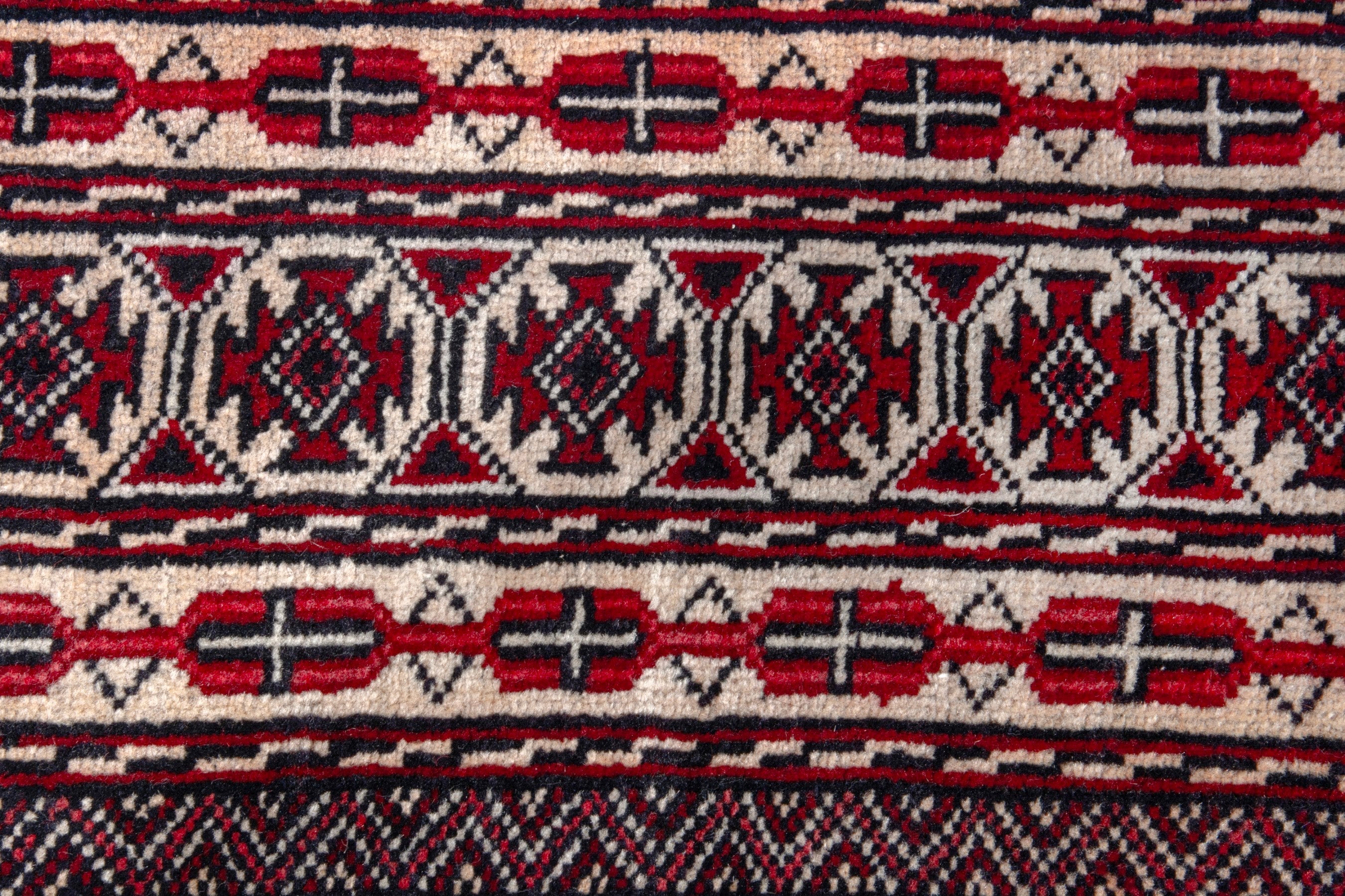 Persian Baluch accent rug in cream and burgundy, view 11 of 19