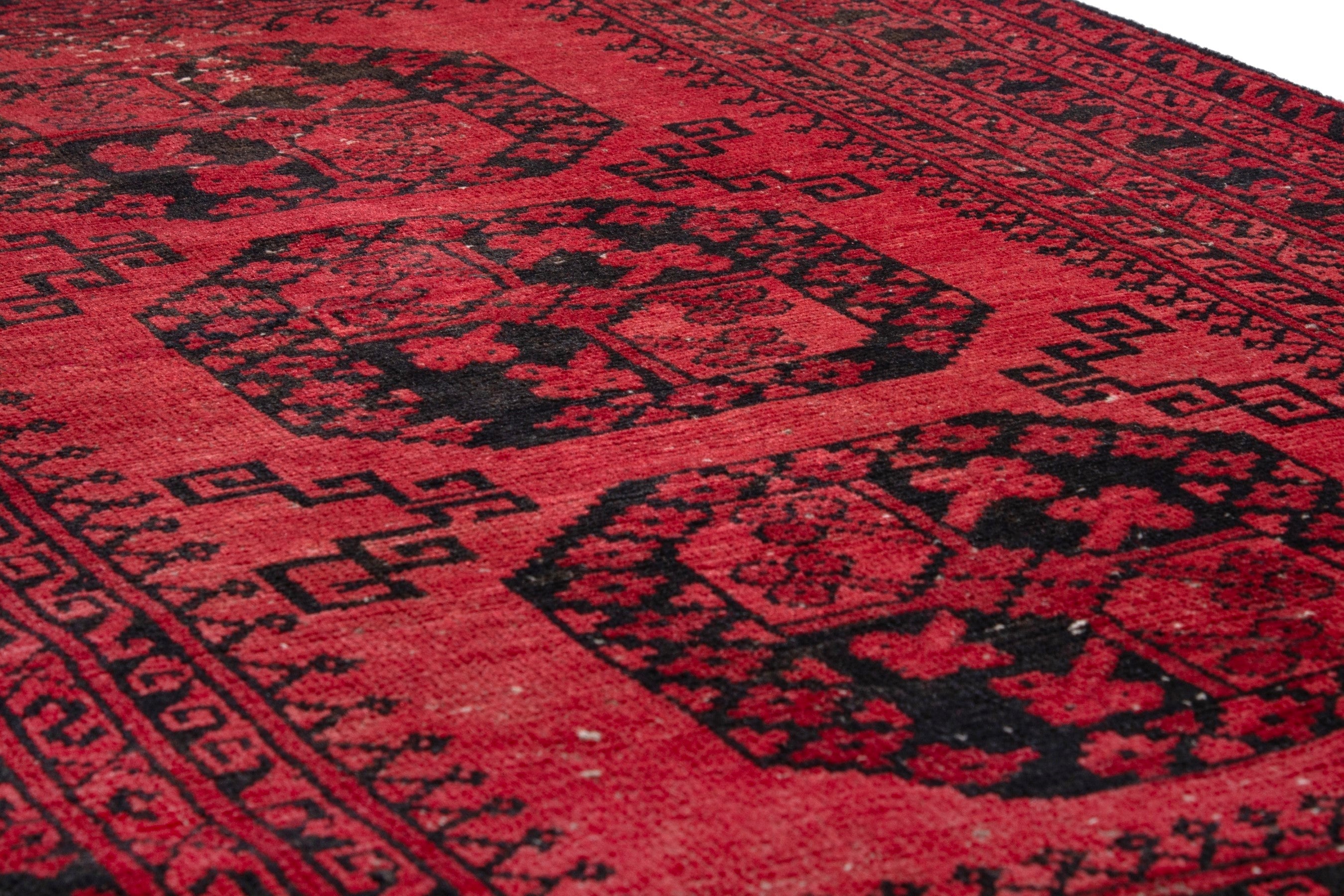 Persian Baluch accent rug in deep red and burgundy, view 10 of 17