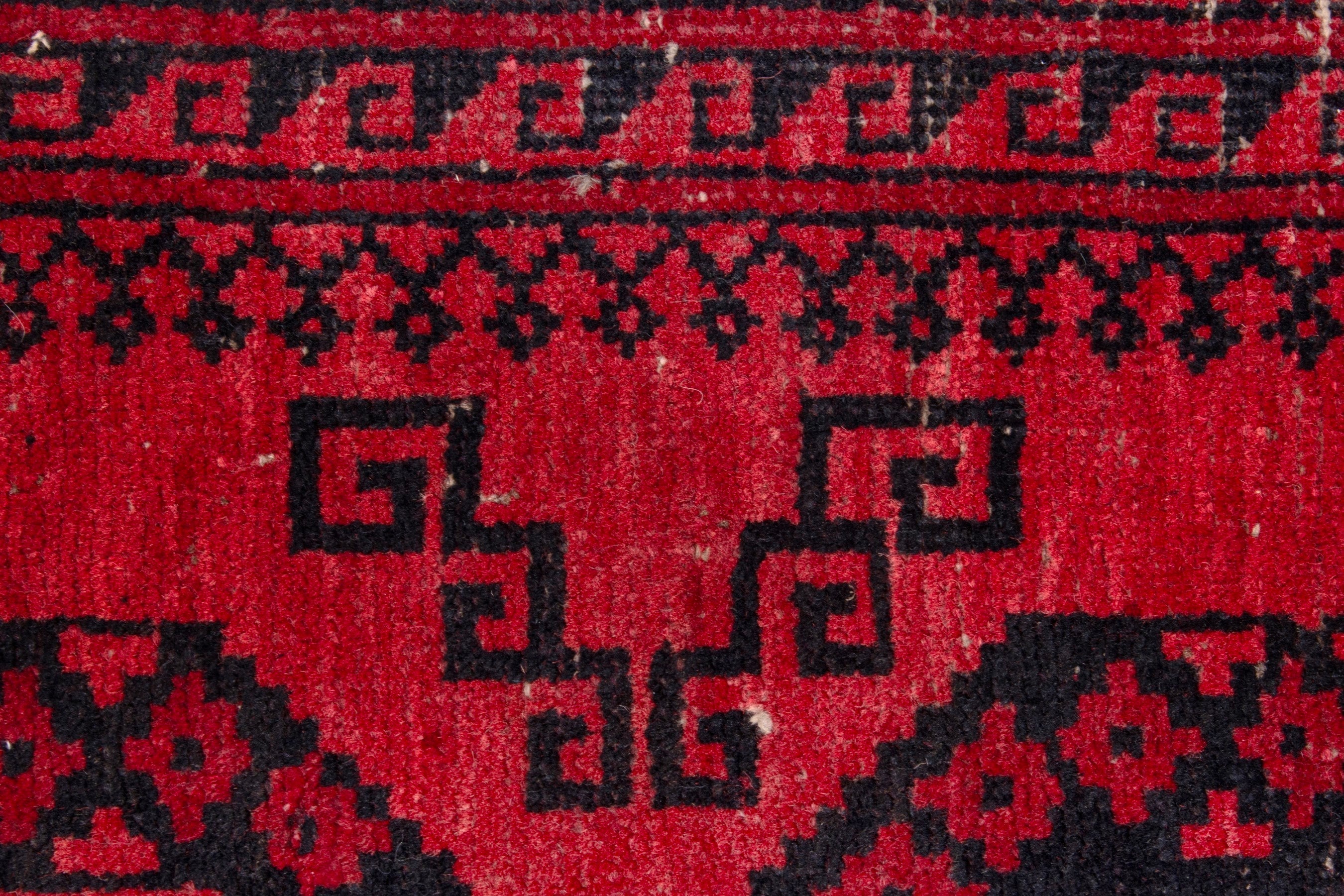 Persian Baluch accent rug in deep red and burgundy, view 11 of 17