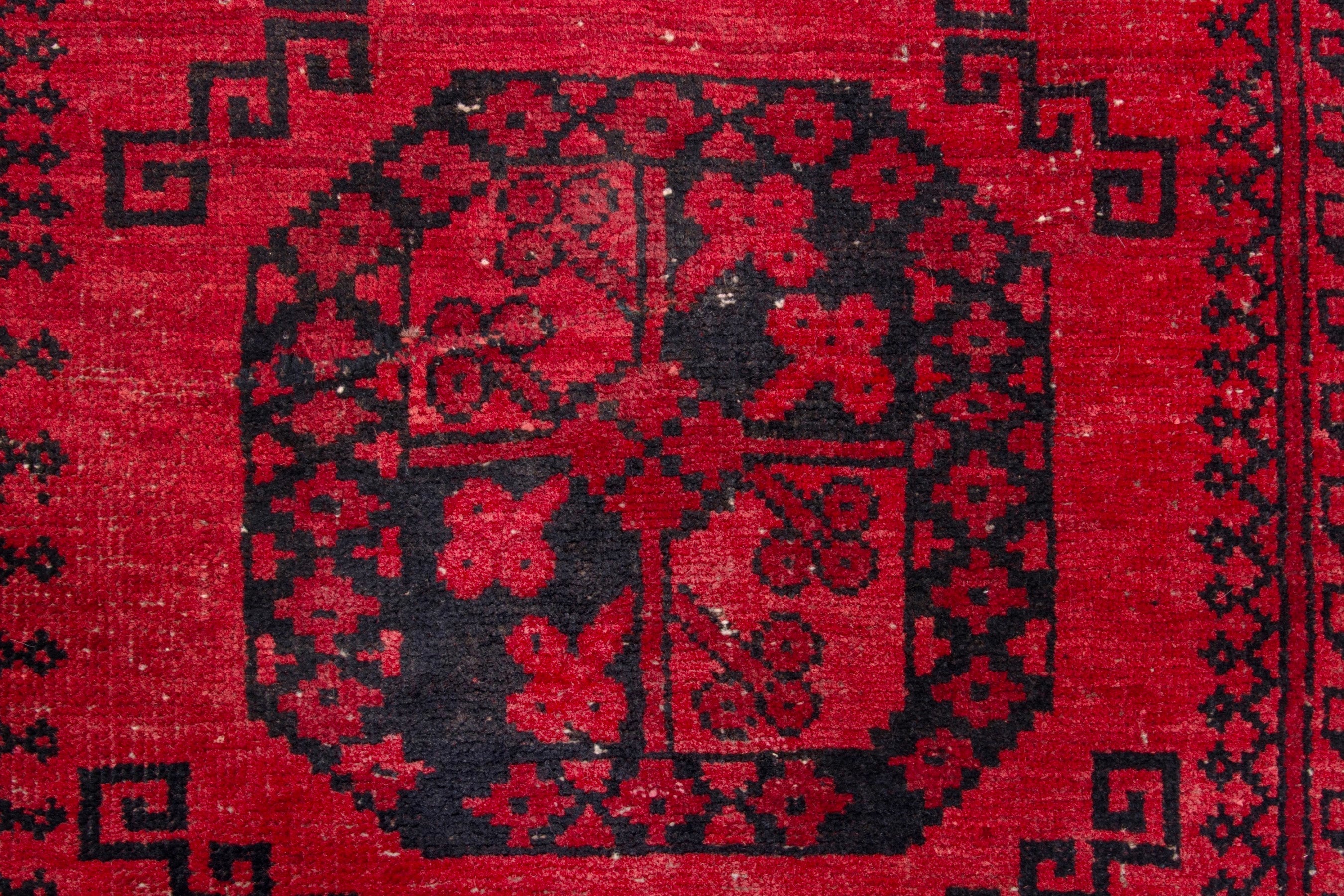Persian Baluch accent rug in deep red and burgundy, view 12 of 17