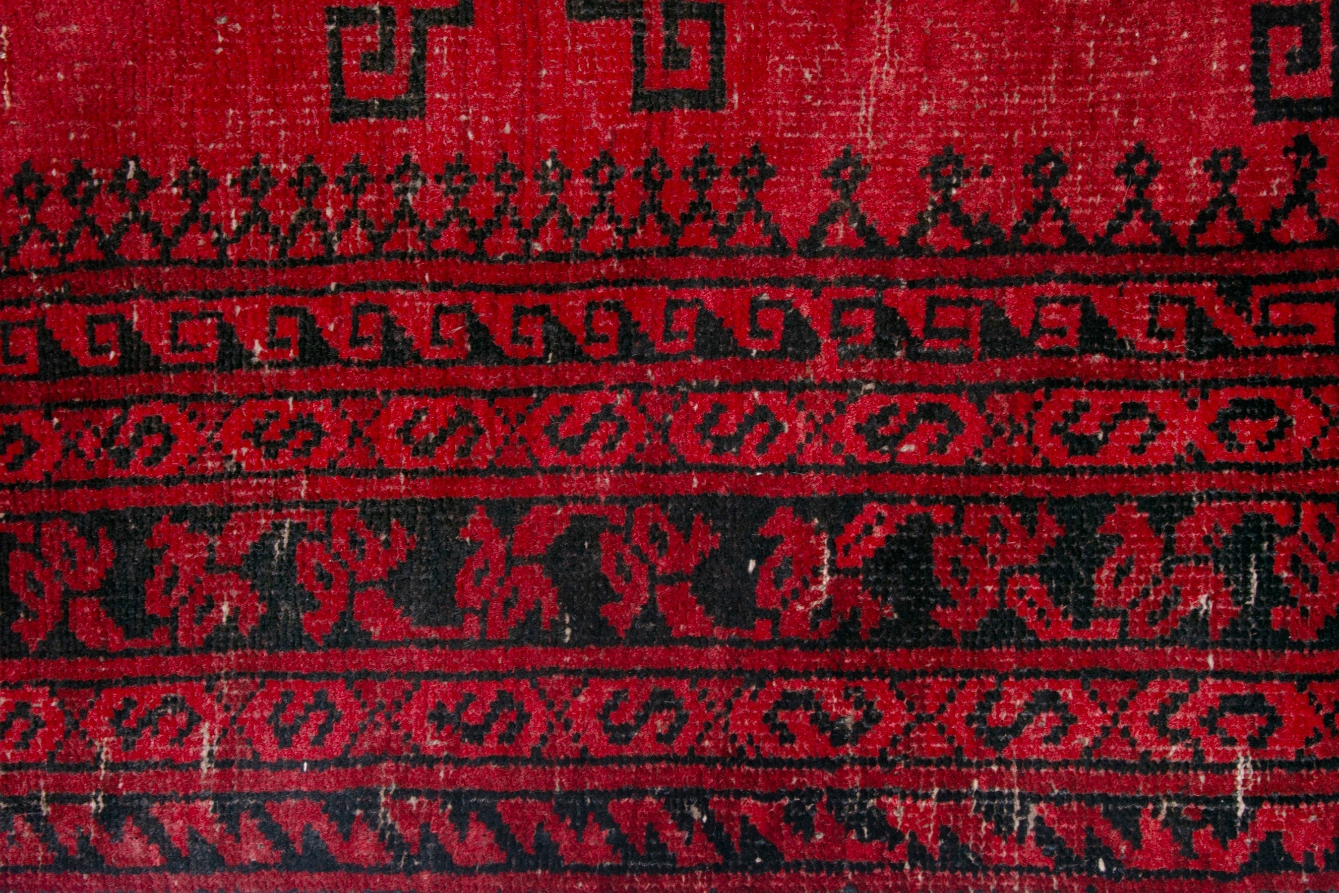 Persian Baluch accent rug in deep red and burgundy, view 13 of 17