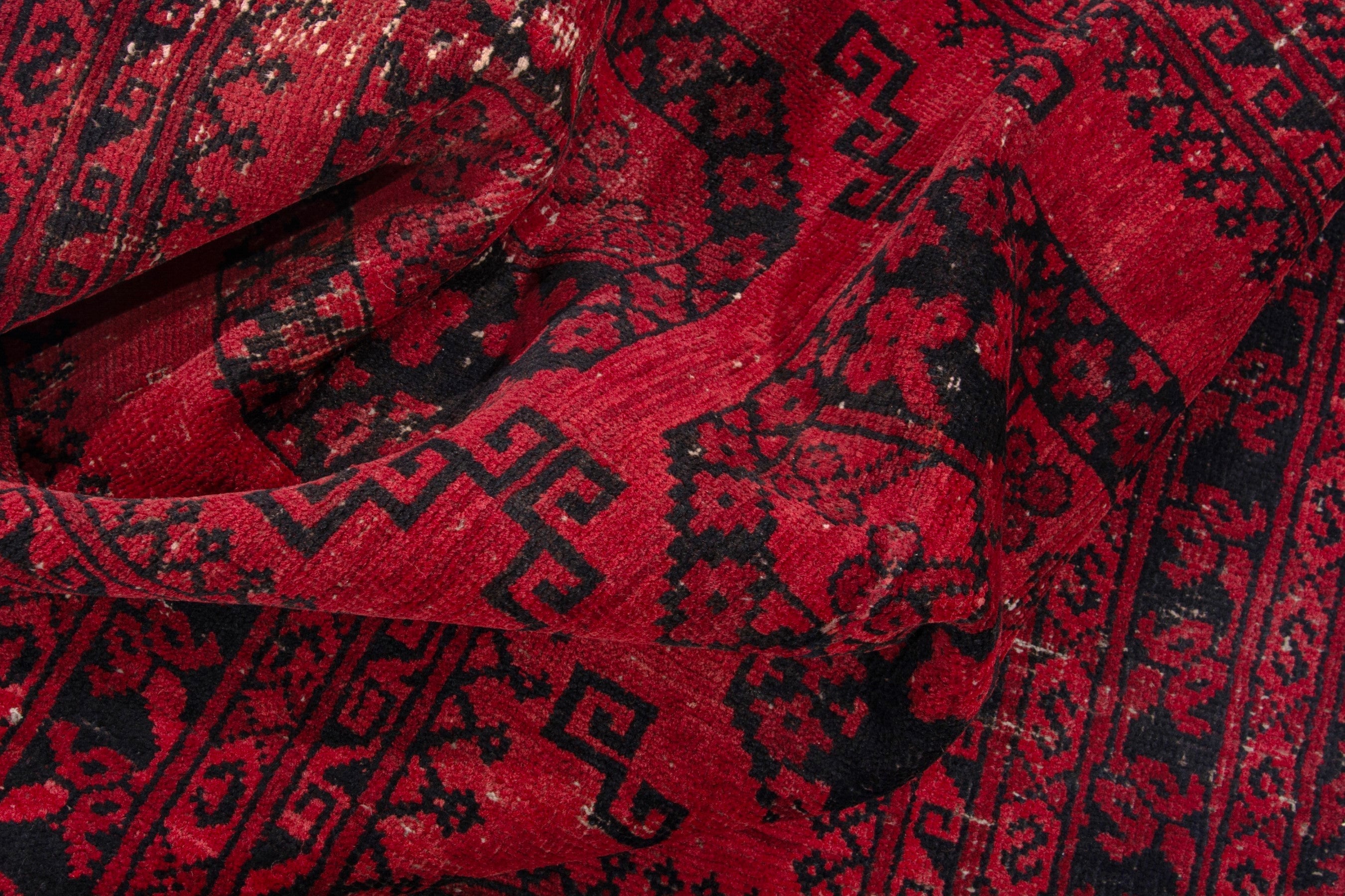 Persian Baluch accent rug in deep red and burgundy, view 14 of 17