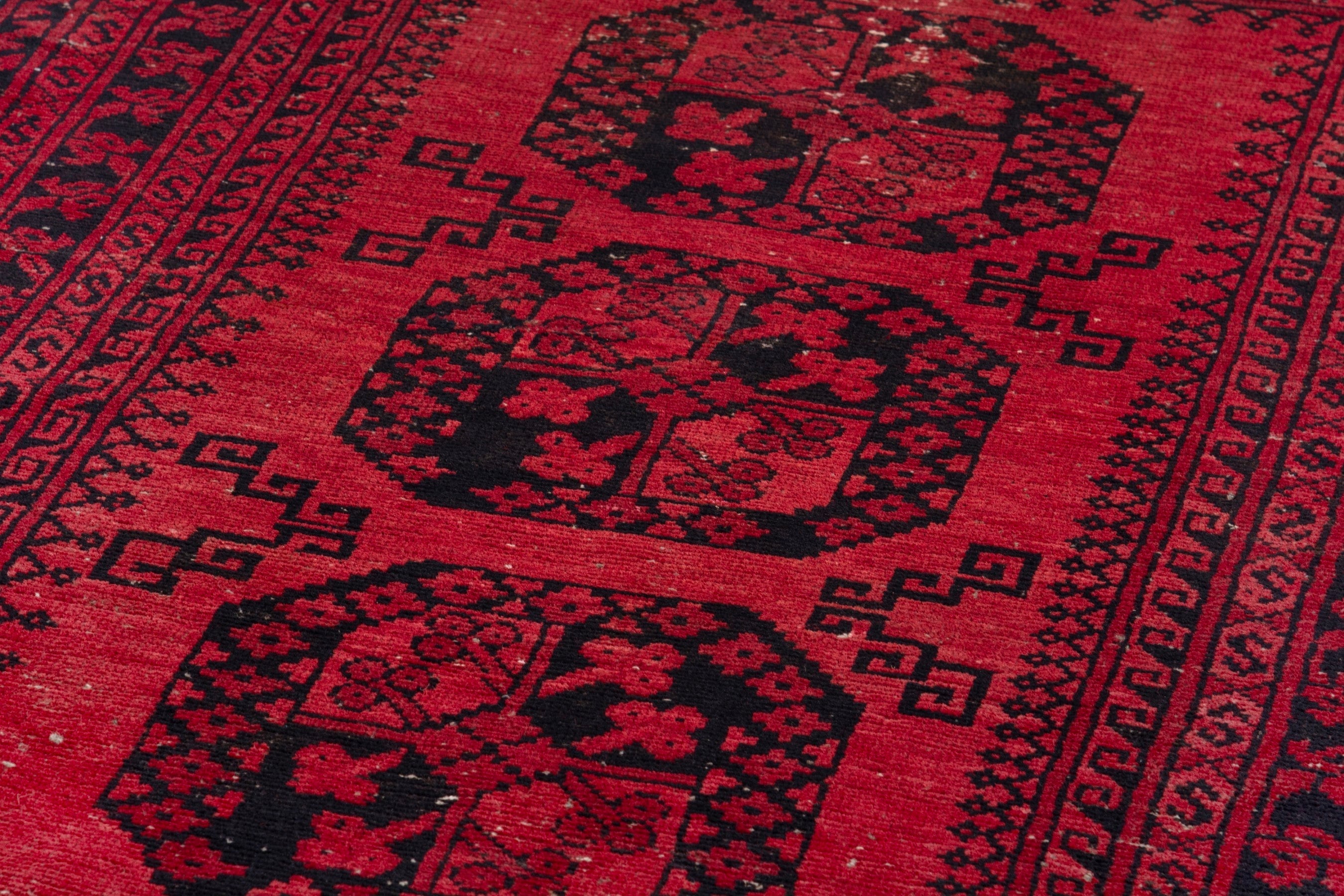 Persian Baluch accent rug in deep red and burgundy, view 9 of 17