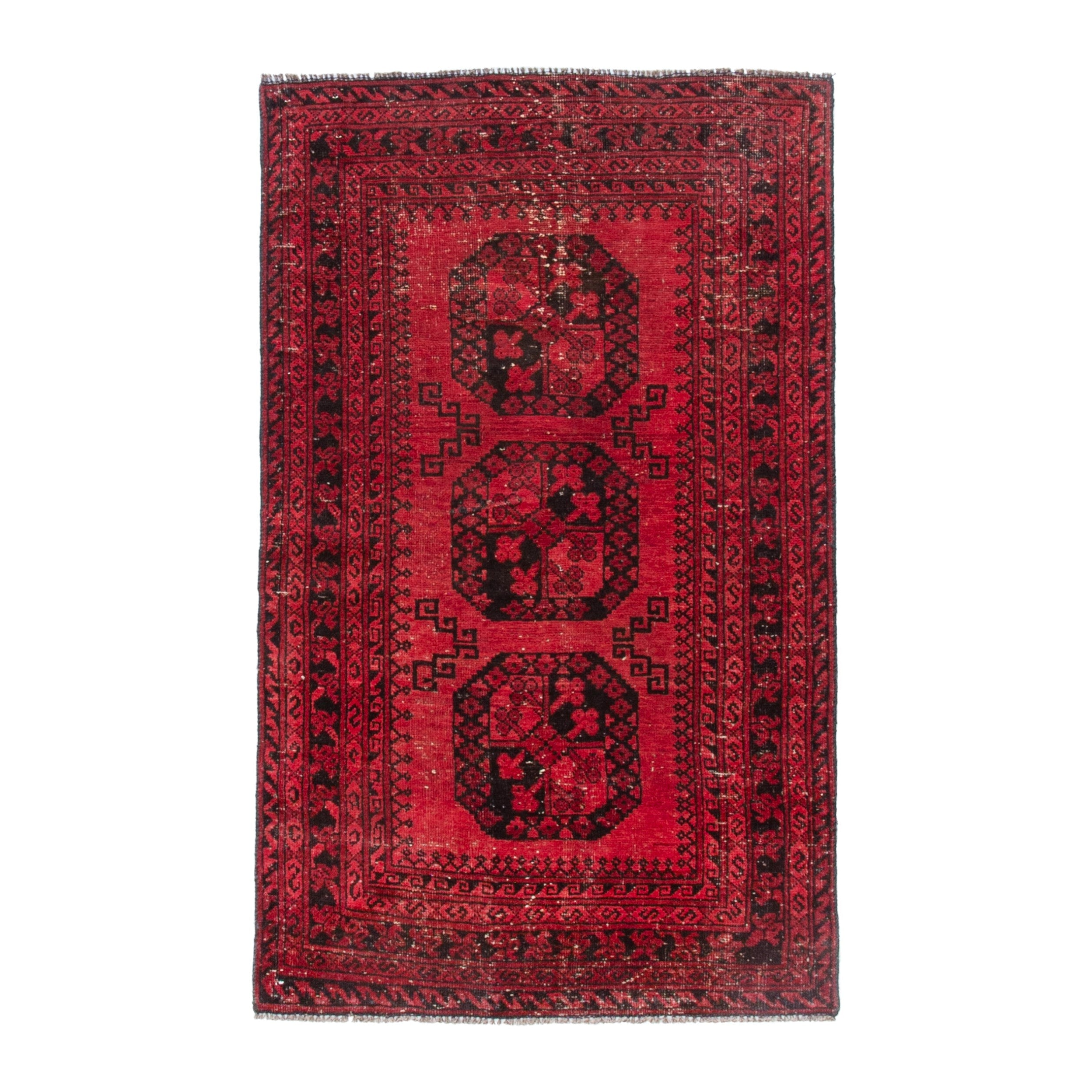 Persian Baluch accent rug in deep red and burgundy, 3'3" x 5'7"