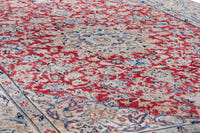 Persian Nain accent rug in deep red and cream, view 11 of 18