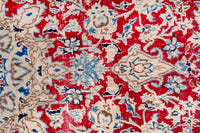 Persian Nain accent rug in deep red and cream, view 12 of 18