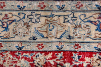 Persian Nain accent rug in deep red and cream, view 13 of 18