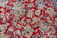 Persian Nain accent rug in deep red and cream, view 14 of 18
