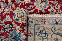 Persian Nain accent rug in deep red and cream, view 18 of 18