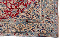 Persian Nain accent rug in deep red and cream, view 6 of 18