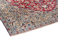 Persian Nain accent rug in deep red and cream, view 7 of 18
