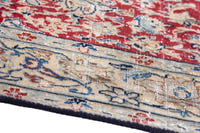 Persian Nain accent rug in deep red and cream, view 9 of 18