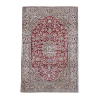 Persian Nain accent rug in deep red and cream, 3'7" x 5'7"