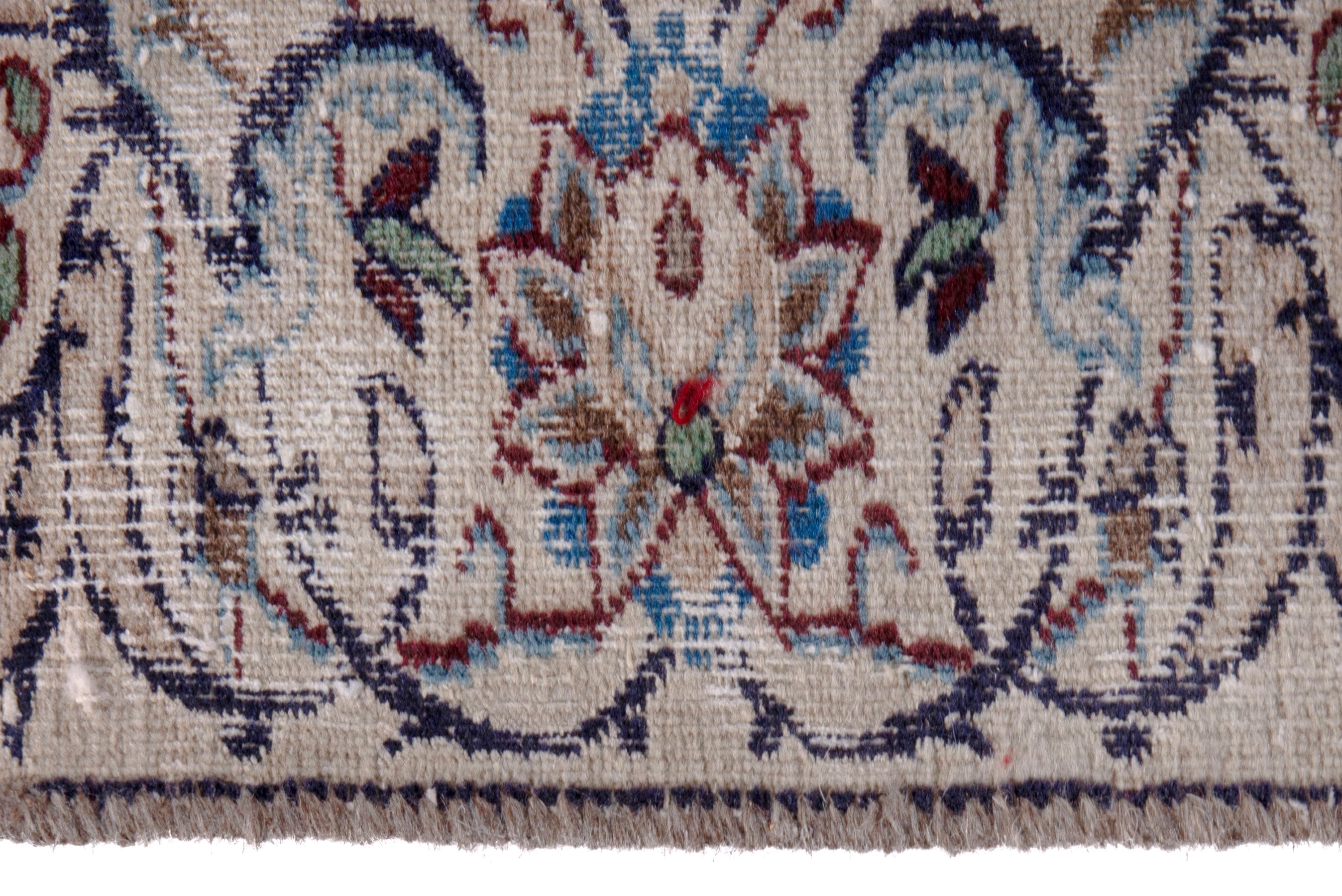 Persian Nain area rug in cream and burgundy, view 11 of 22