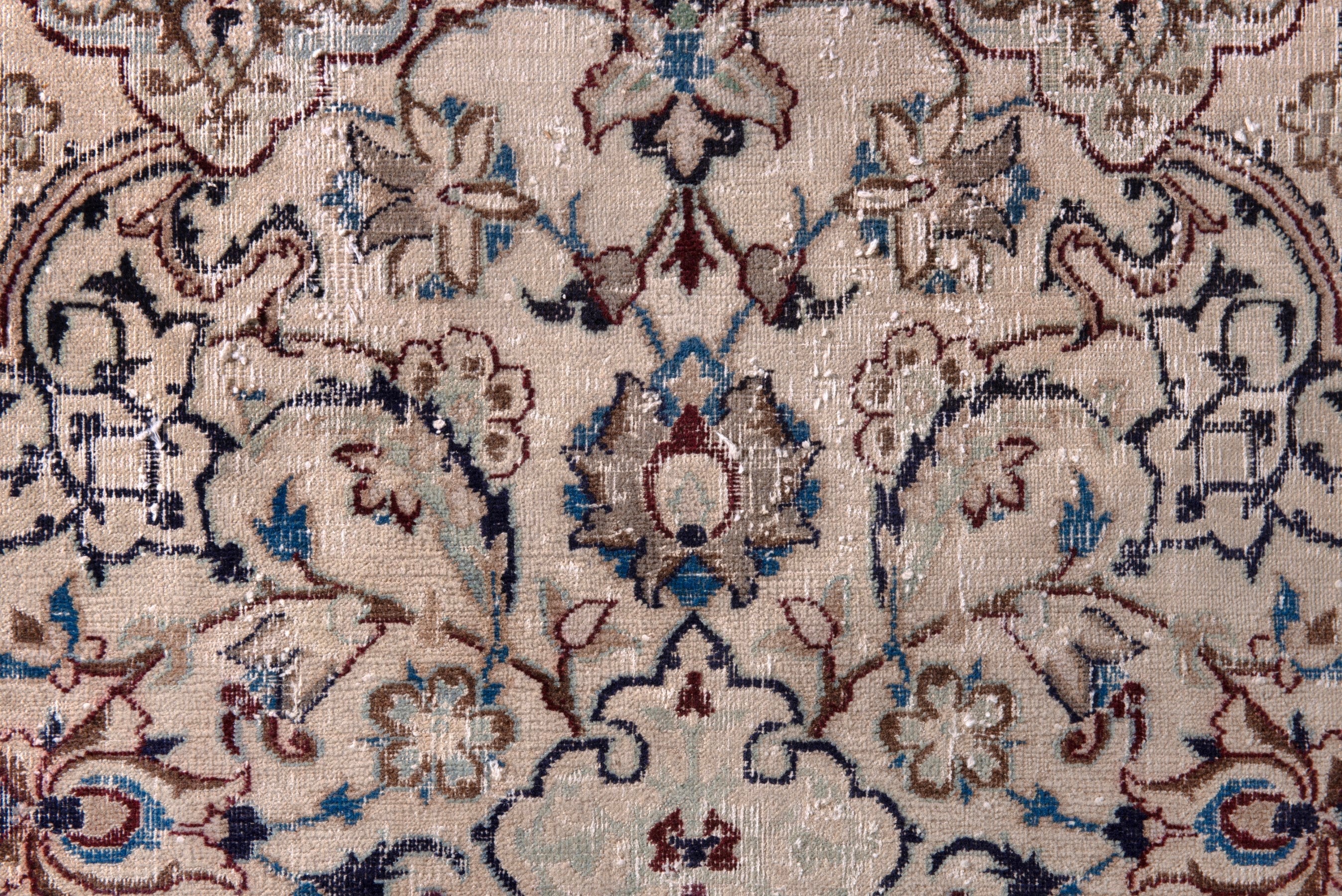 Persian Nain area rug in cream and burgundy, view 14 of 22