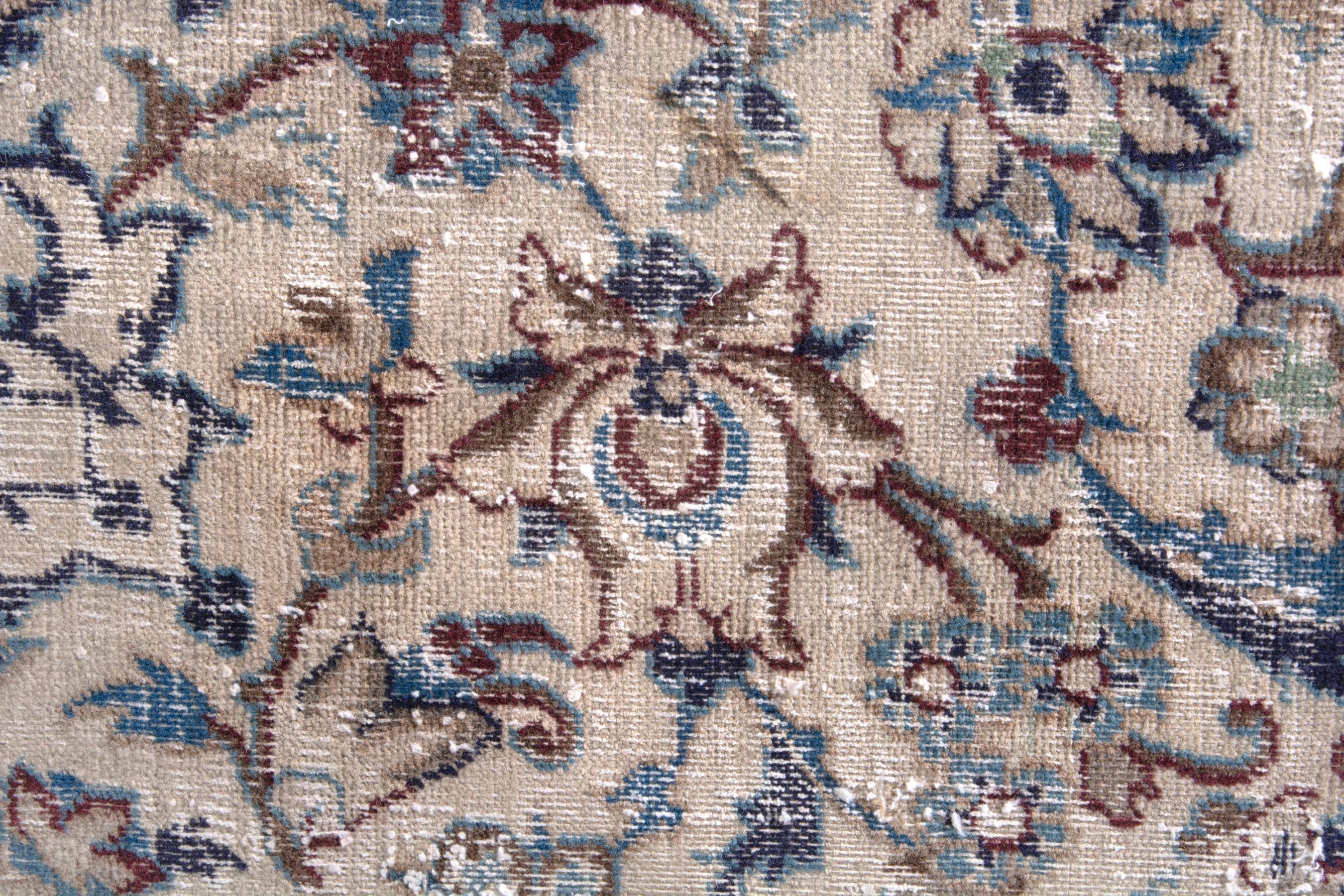 Persian Nain area rug in cream and burgundy, view 15 of 22