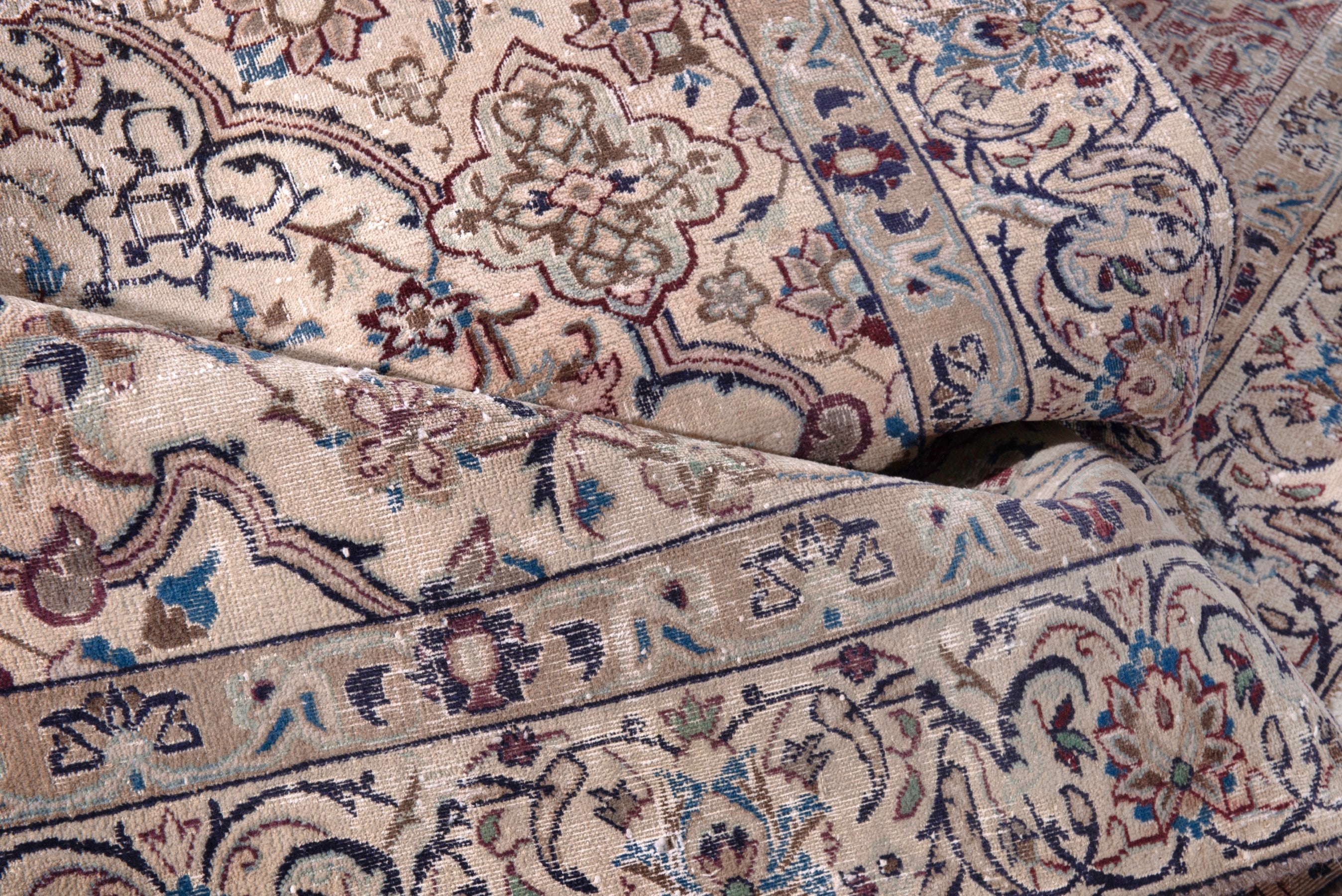 Persian Nain area rug in cream and burgundy, view 17 of 22
