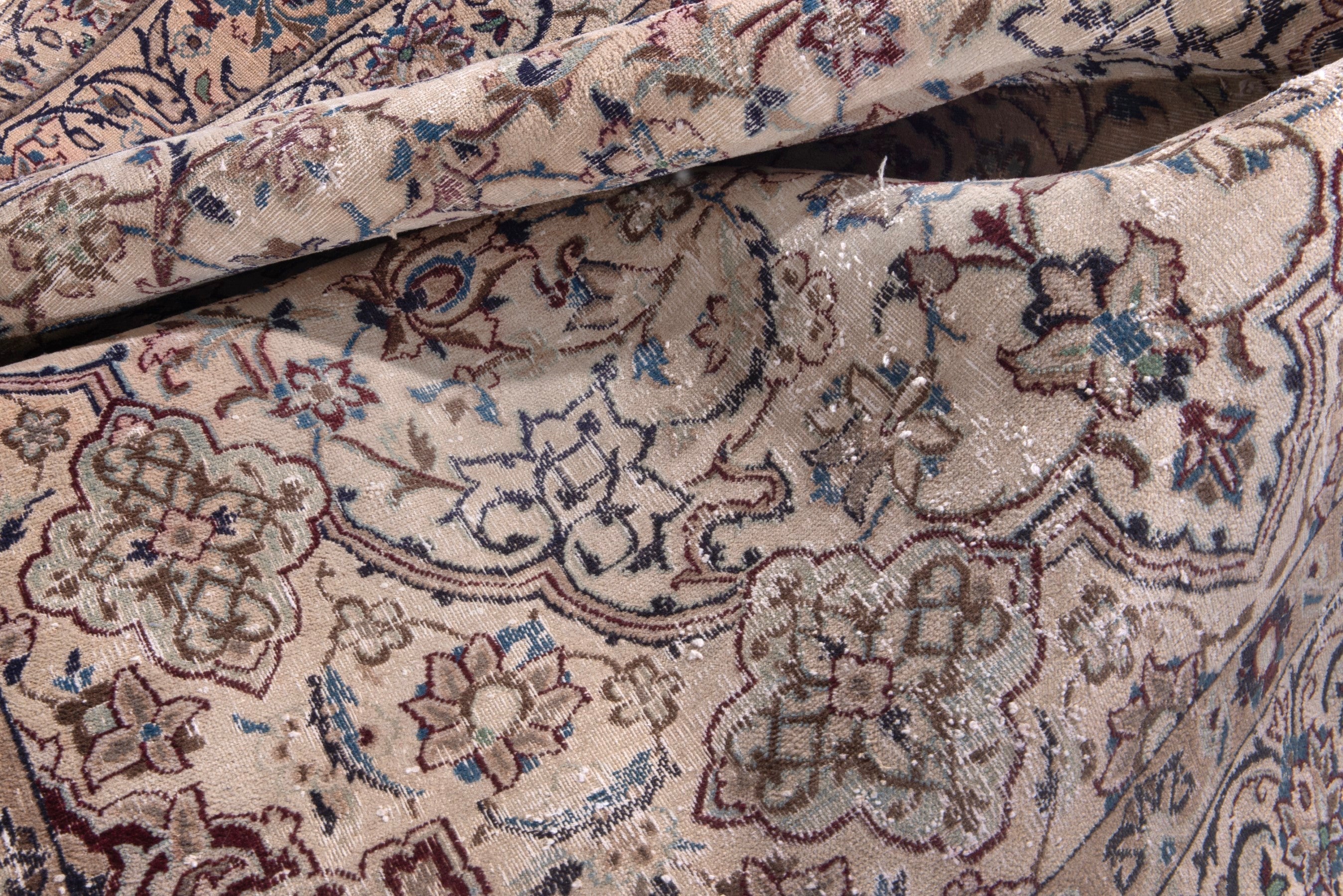 Persian Nain area rug in cream and burgundy, view 21 of 22