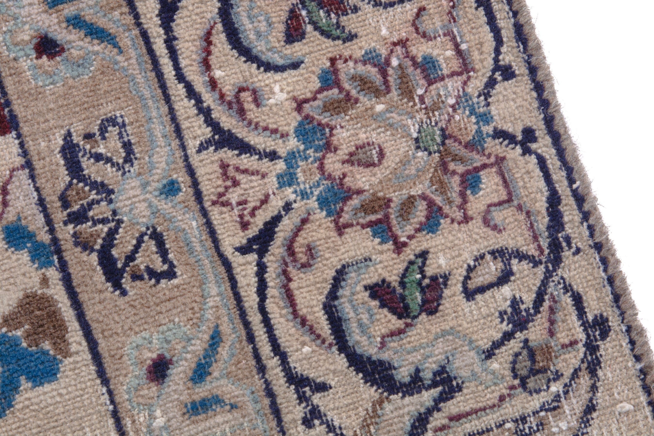 Persian Nain area rug in cream and burgundy, view 7 of 22