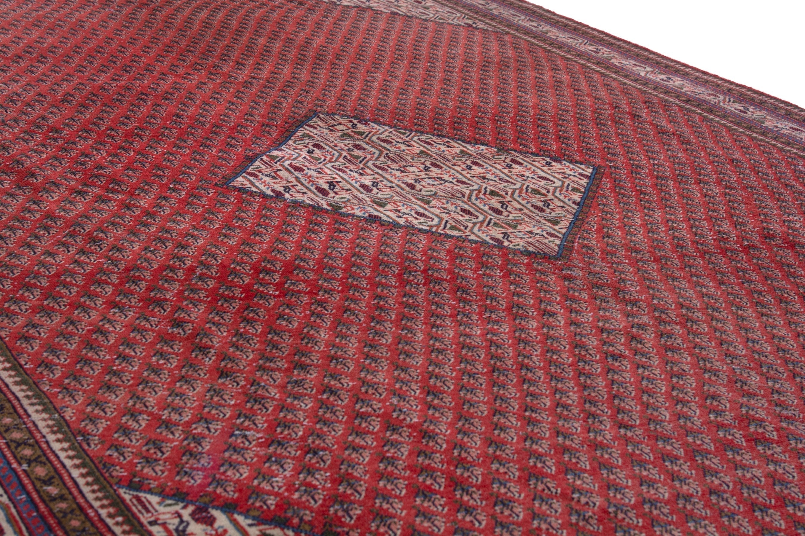 Persian Arak area rug in deep red and burgundy, view 10 of 23