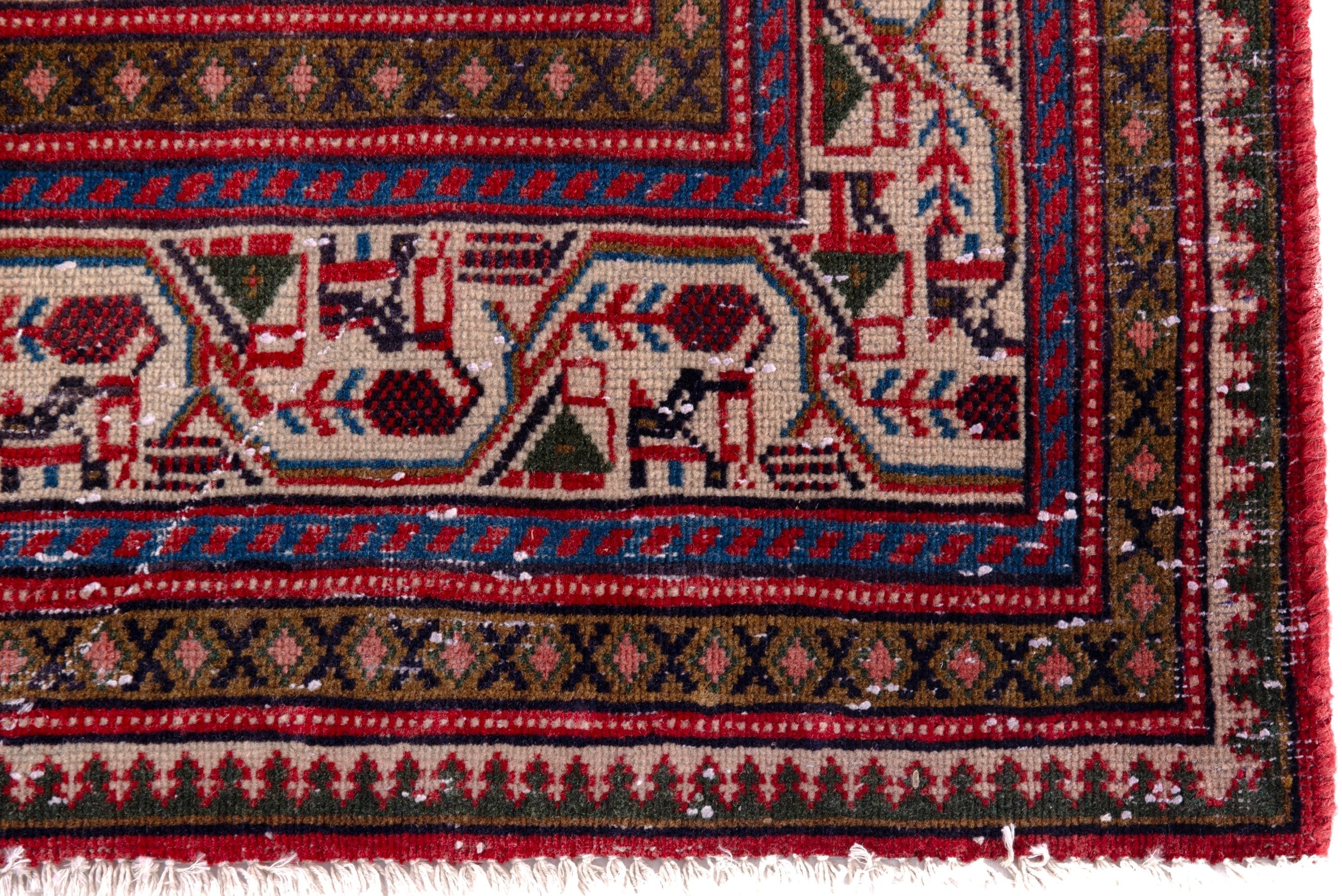 Persian Arak area rug in deep red and burgundy, view 11 of 23