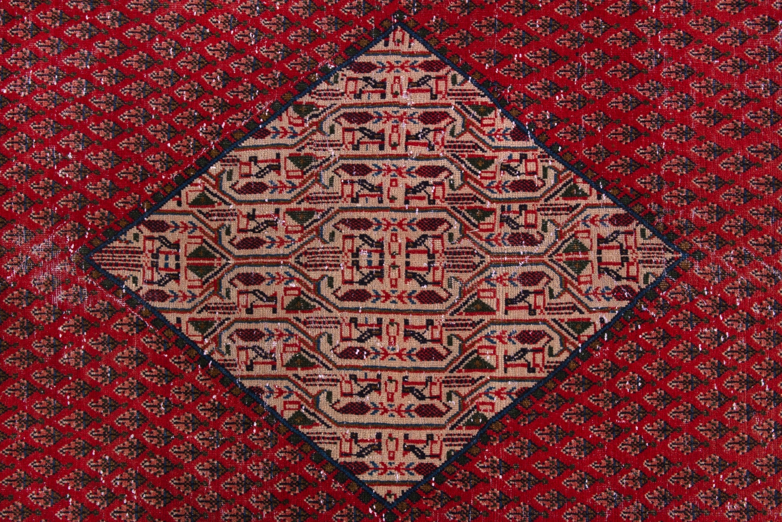 Persian Arak area rug in deep red and burgundy, view 13 of 23