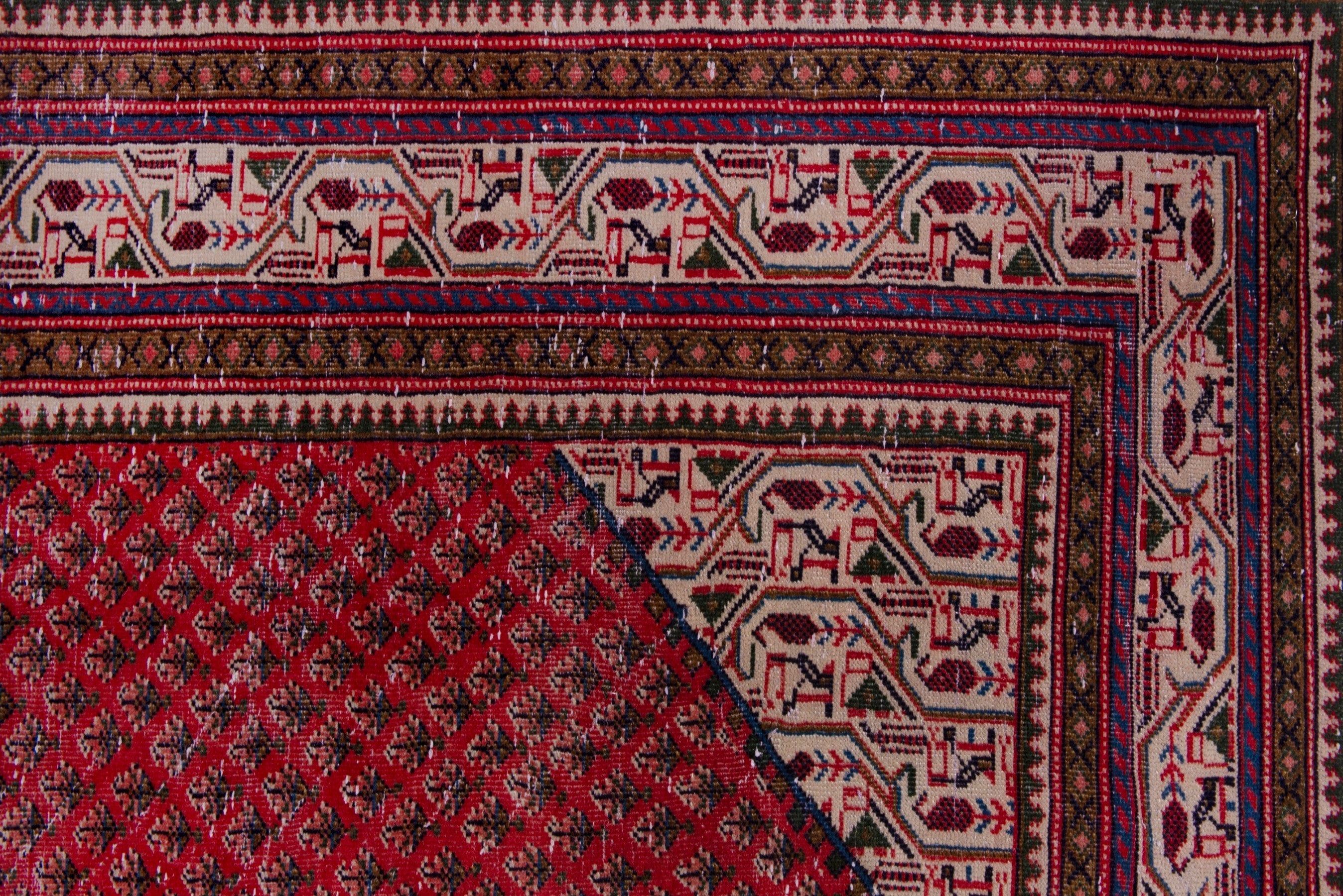 Persian Arak area rug in deep red and burgundy, view 15 of 23