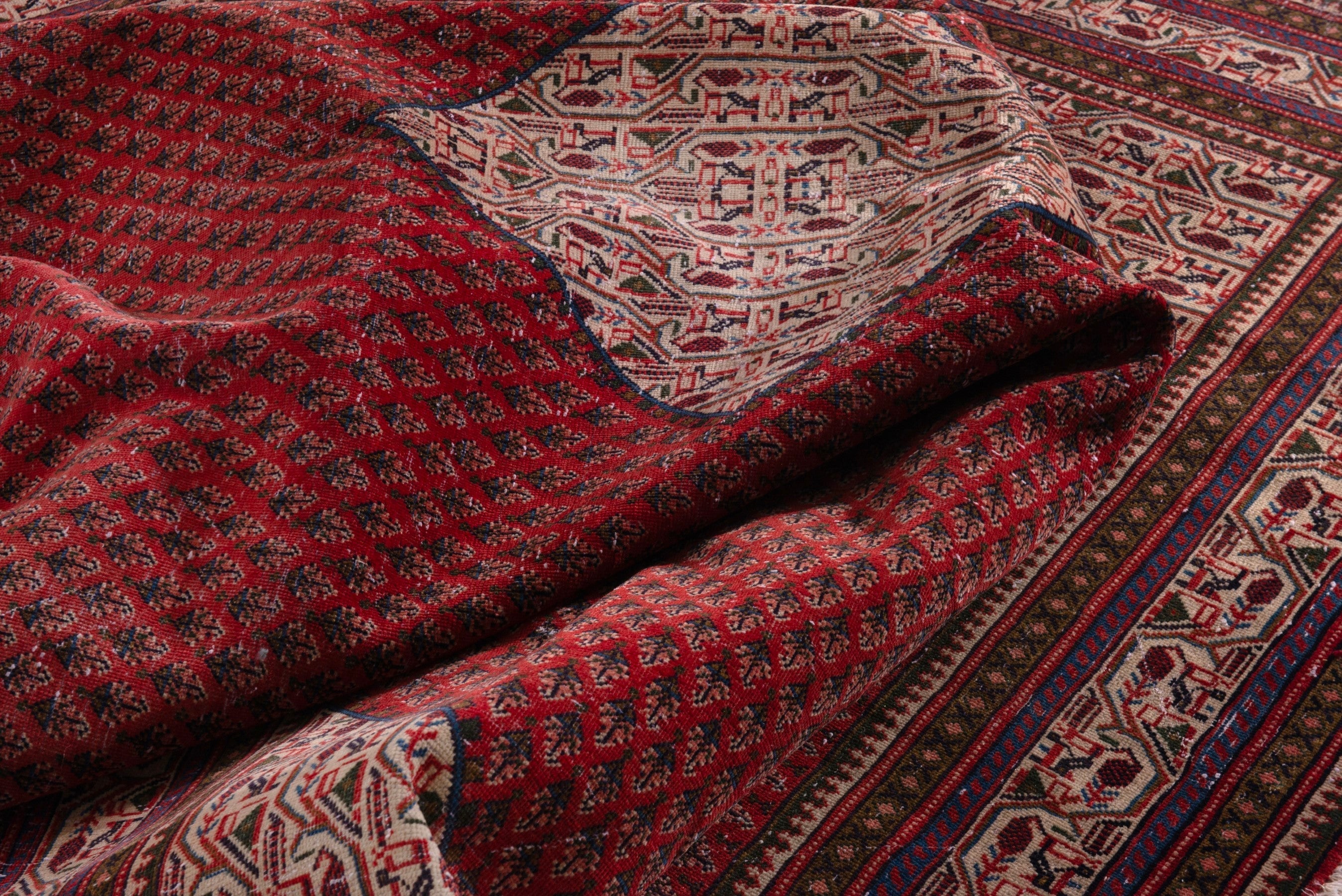 Persian Arak area rug in deep red and burgundy, view 19 of 23