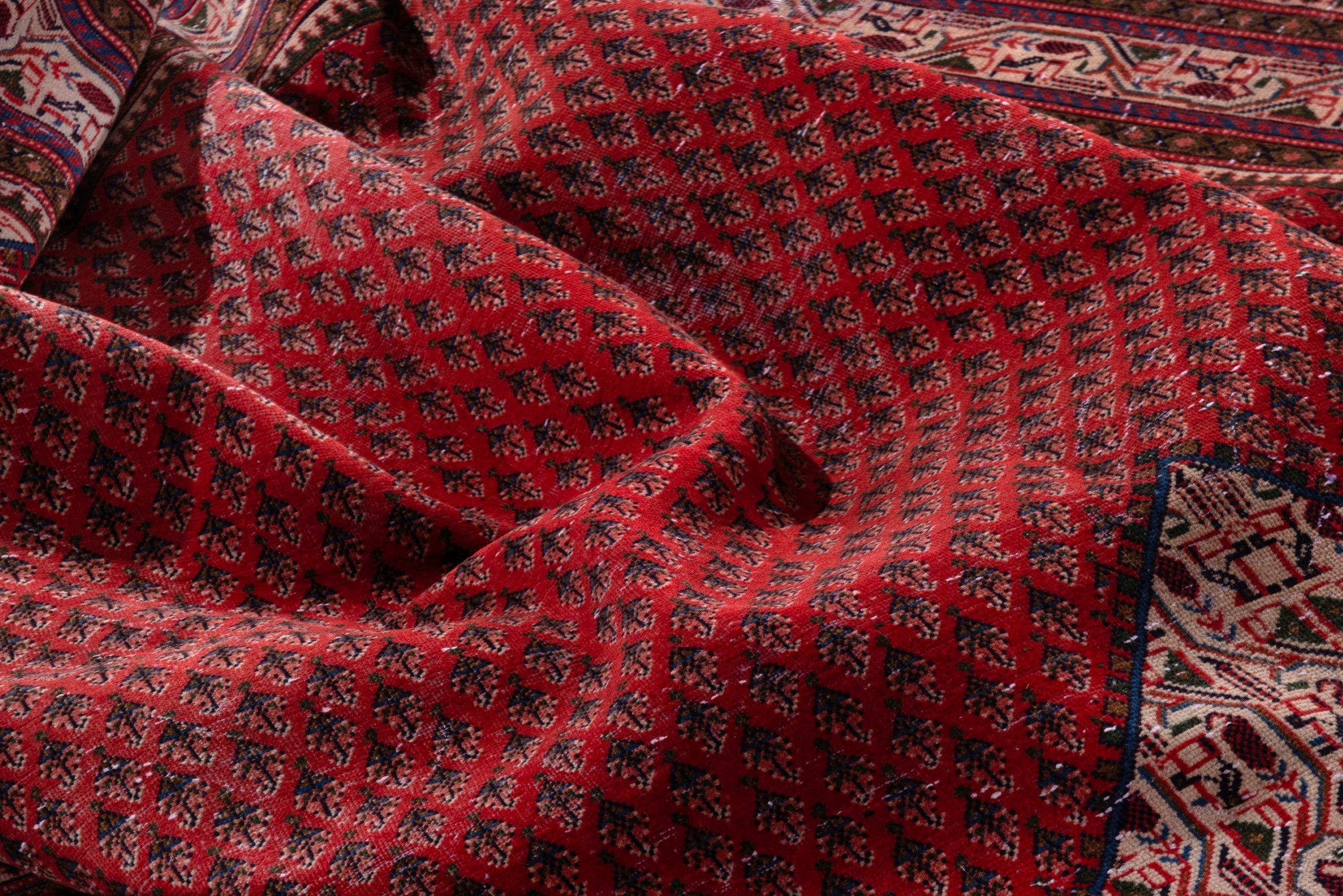 Persian Arak area rug in deep red and burgundy, view 20 of 23