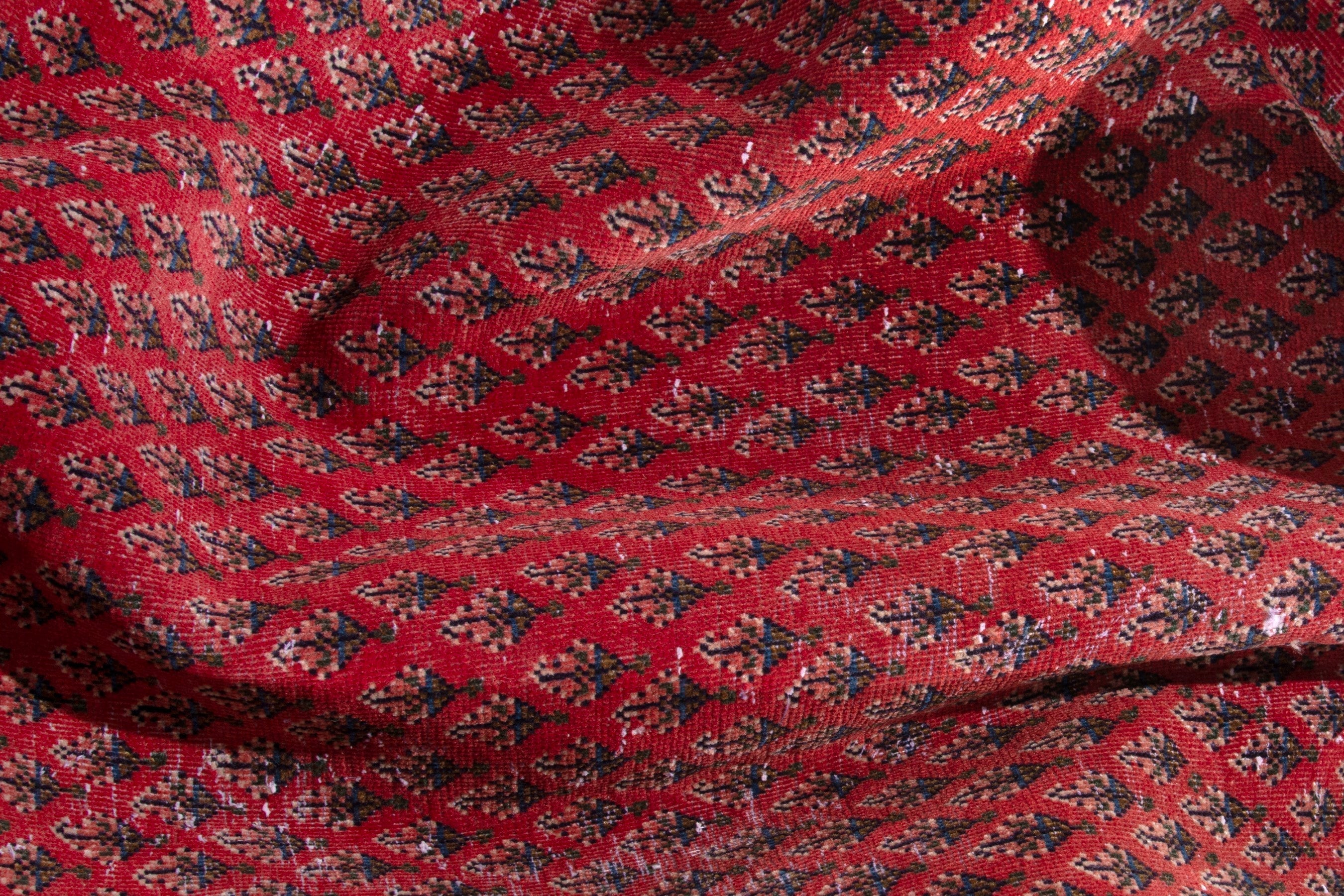 Persian Arak area rug in deep red and burgundy, view 21 of 23