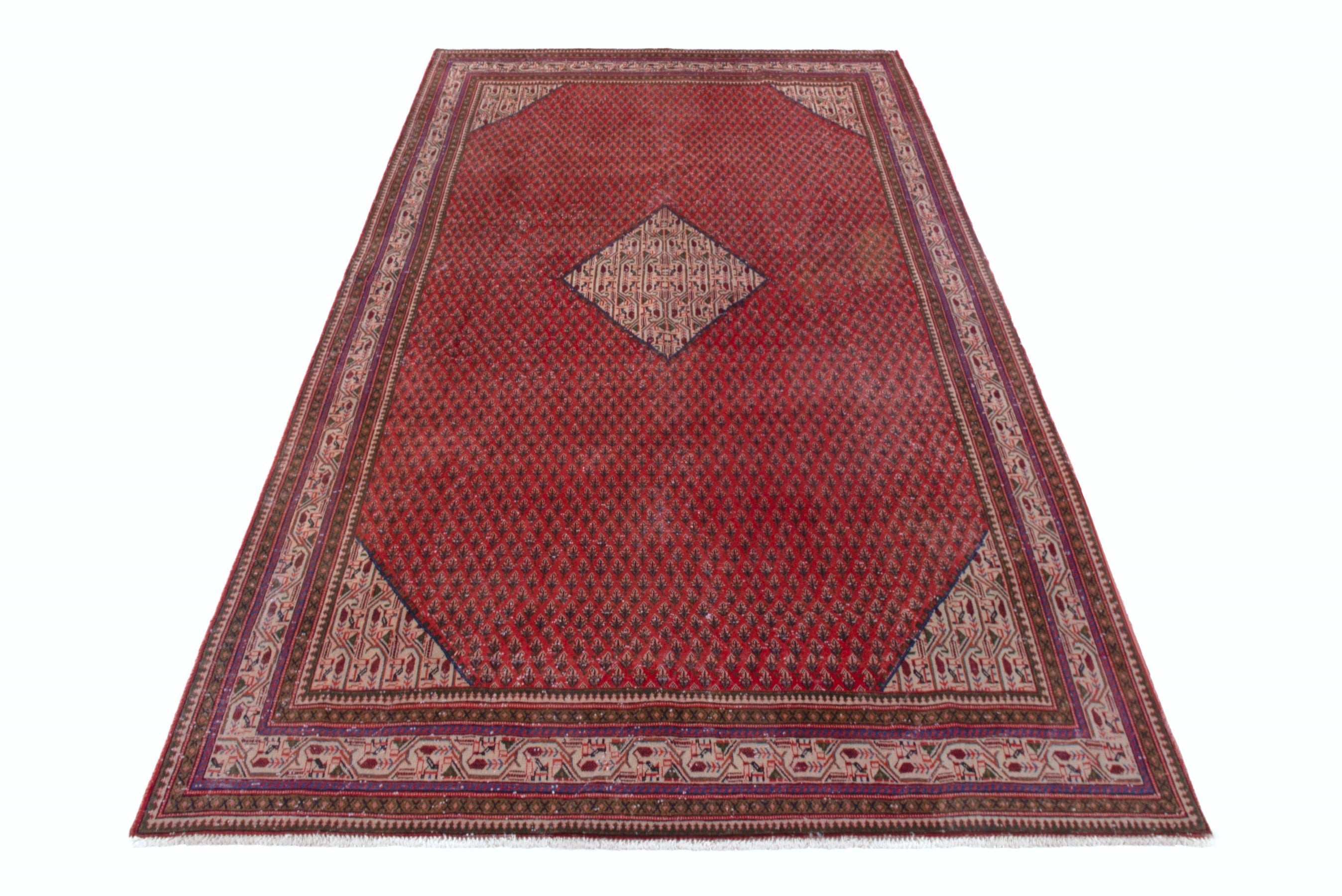 Persian Arak area rug in deep red and burgundy, view 2 of 23