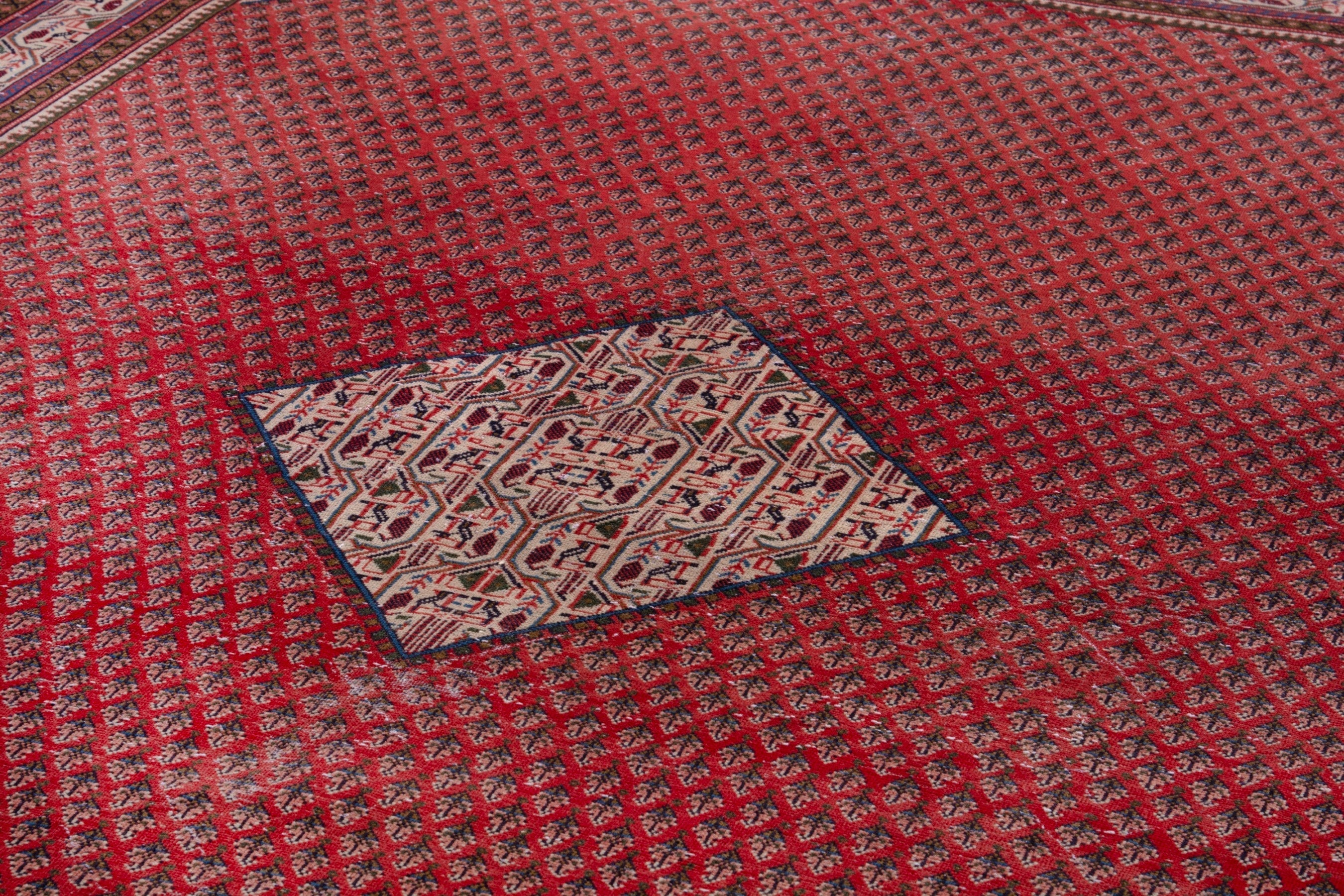 Persian Arak area rug in deep red and burgundy, view 9 of 23