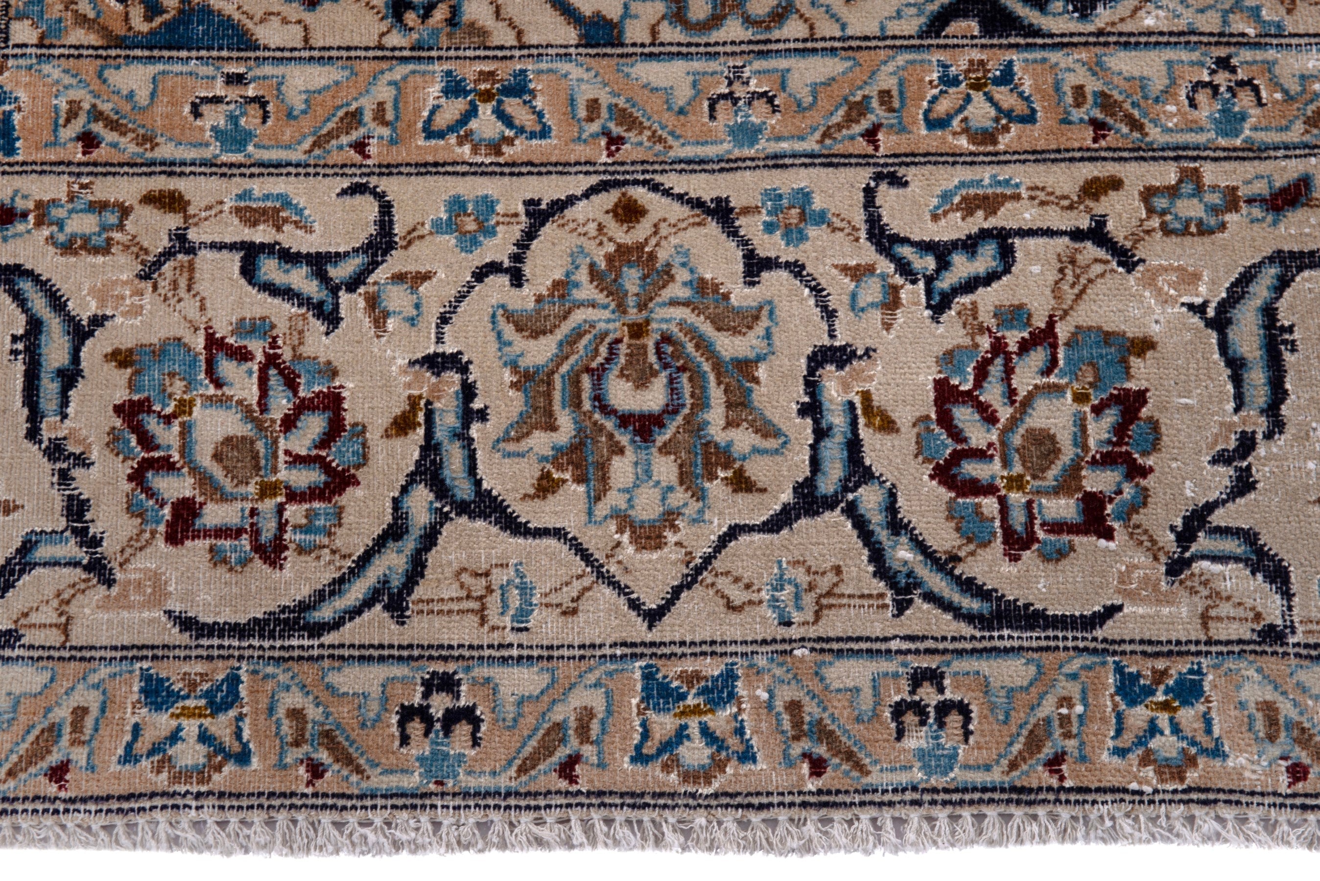 Persian Nain oversized rug in ivory and greige, view 11 of 24