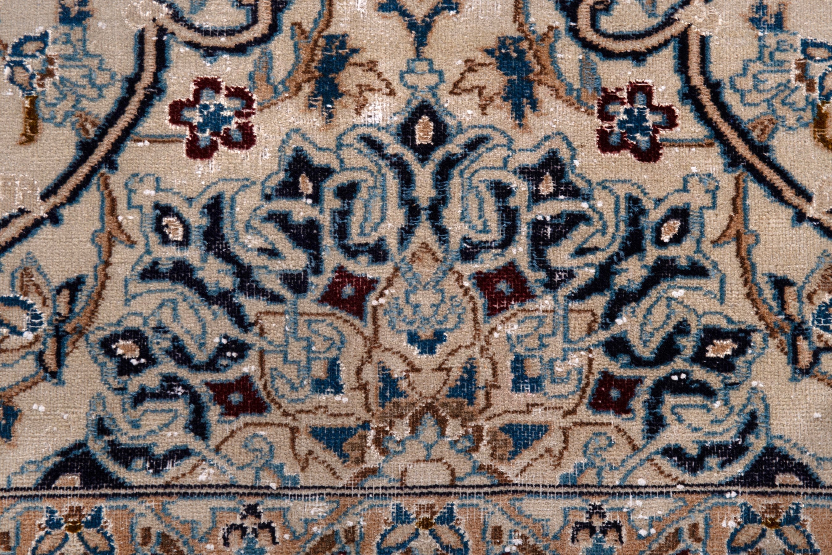 Persian Nain oversized rug in ivory and greige, view 12 of 24