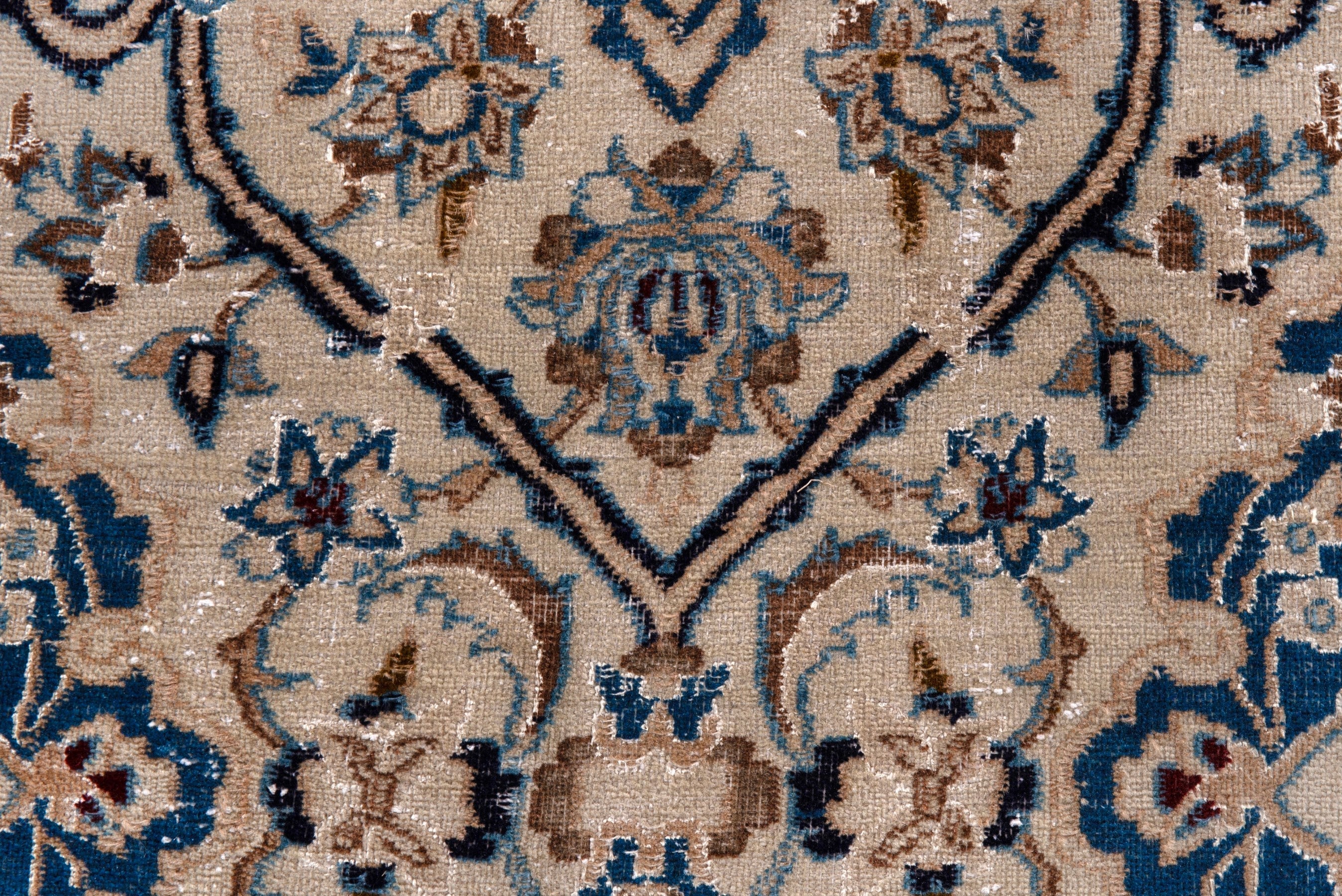 Persian Nain oversized rug in ivory and greige, view 13 of 24