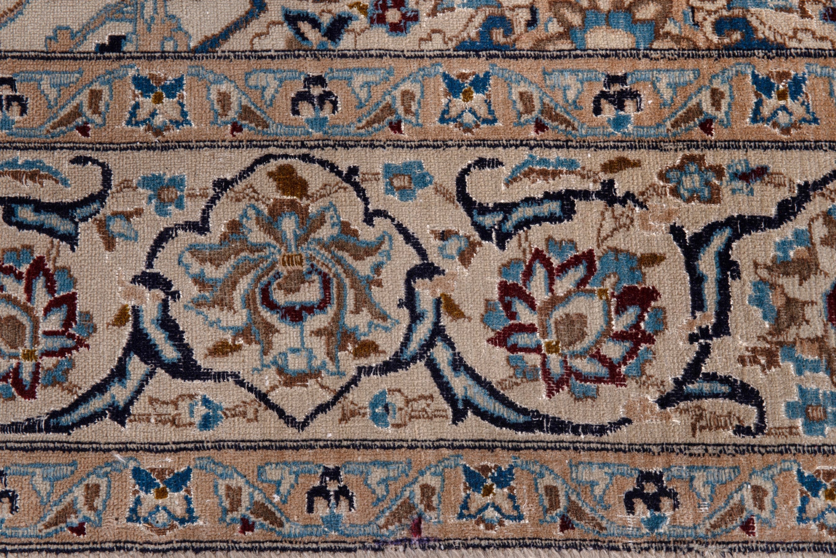 Persian Nain oversized rug in ivory and greige, view 14 of 24