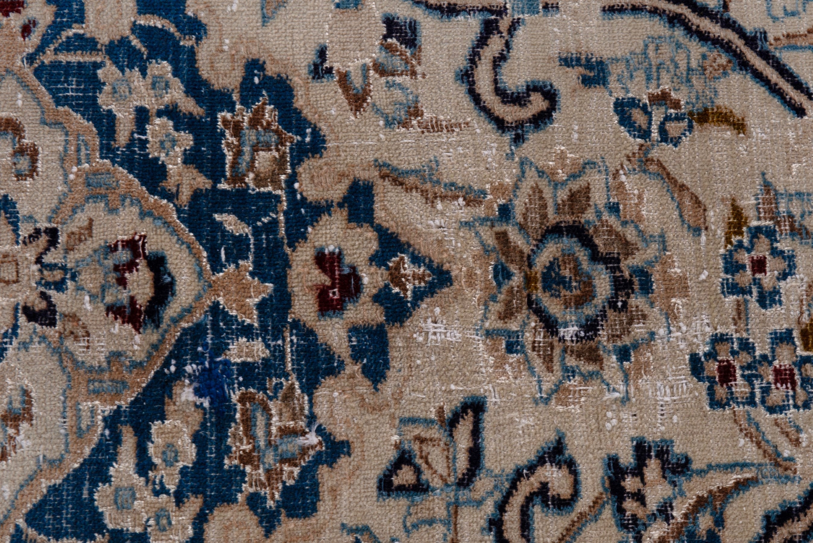 Persian Nain oversized rug in ivory and greige, view 15 of 24