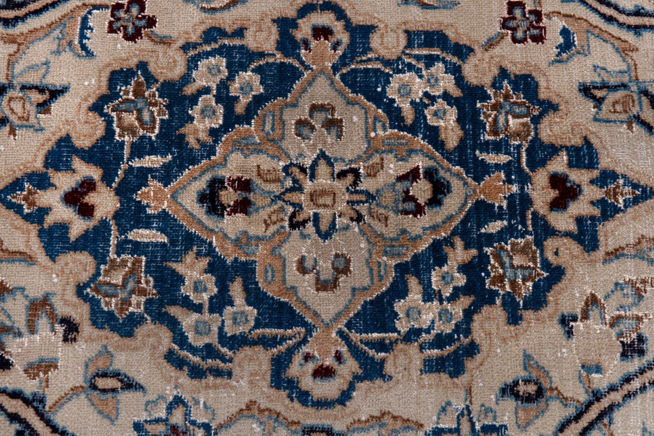 Persian Nain oversized rug in ivory and greige, view 16 of 24